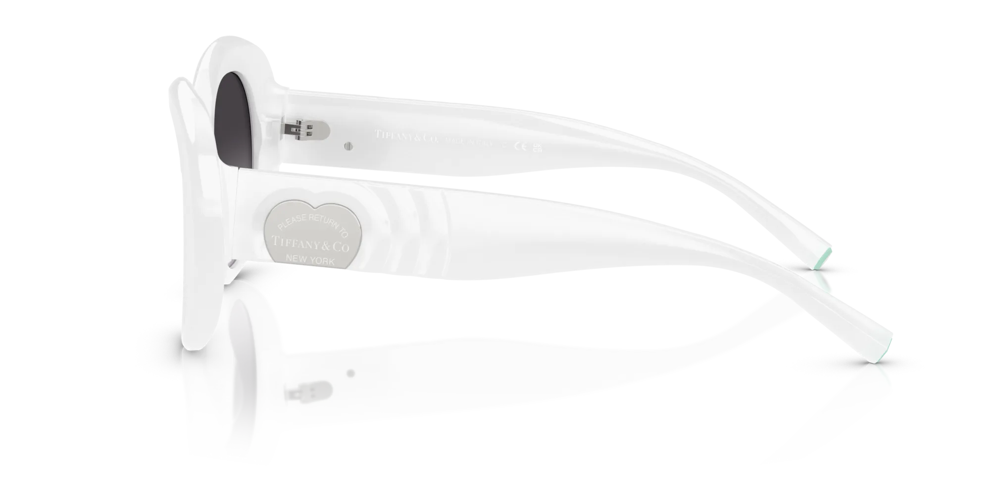 Tiffany TF4228 84263C Occhiali da sole Acetato Bianco Grigio Rotonda Normale Sfumato - immagine 4