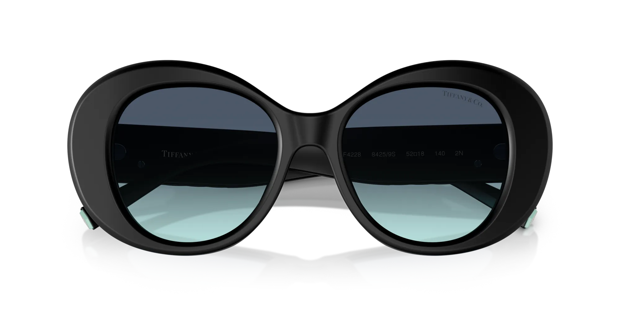 Tiffany TF4228 84259S Occhiali da sole Acetato Nero Blu Rotonda Normale Sfumato - immagine 2