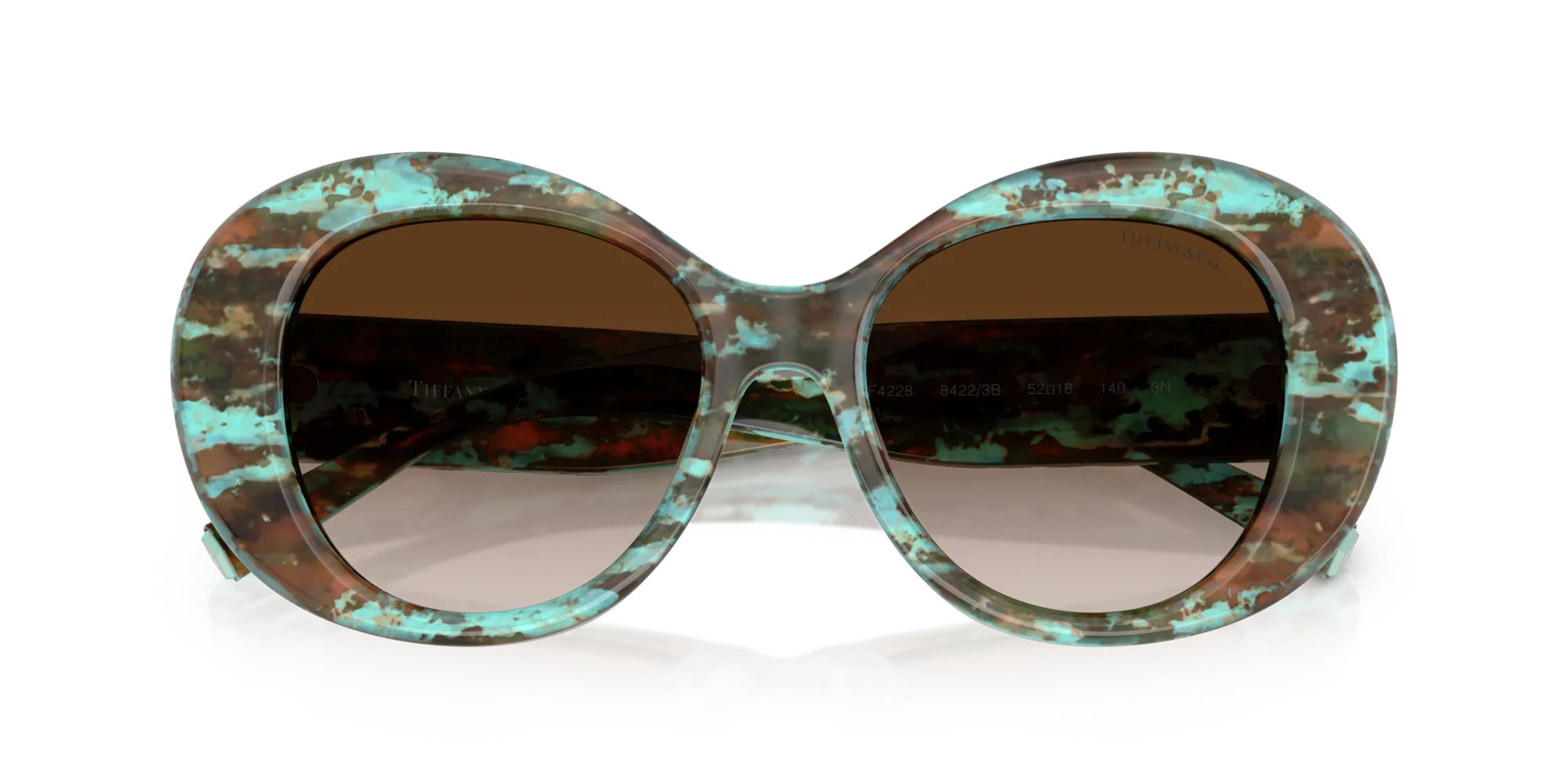 Tiffany TF4228 84223B Occhiali da sole Acetato Tartaruga Marrone Rotonda Normale Sfumato - immagine 2