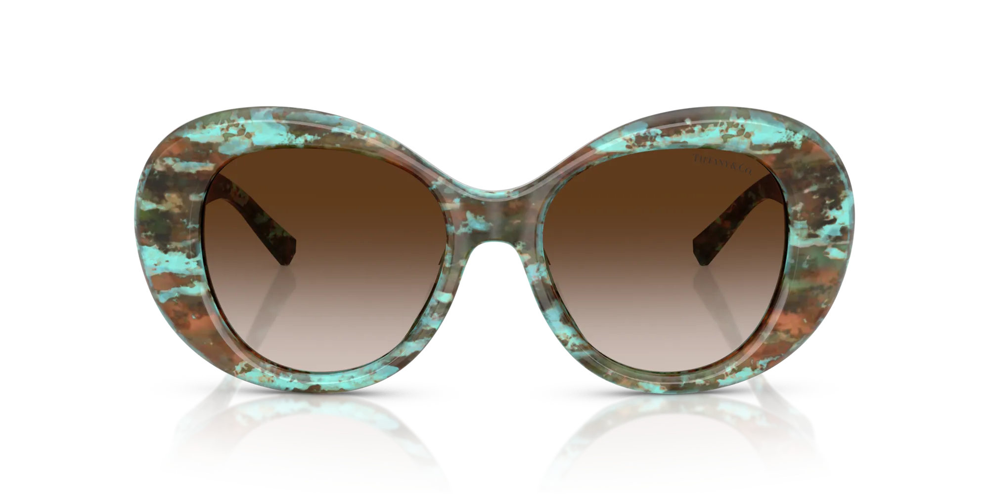 Tiffany TF4228 84223B Occhiali da sole Acetato Tartaruga Marrone Rotonda Normale Sfumato - immagine 3