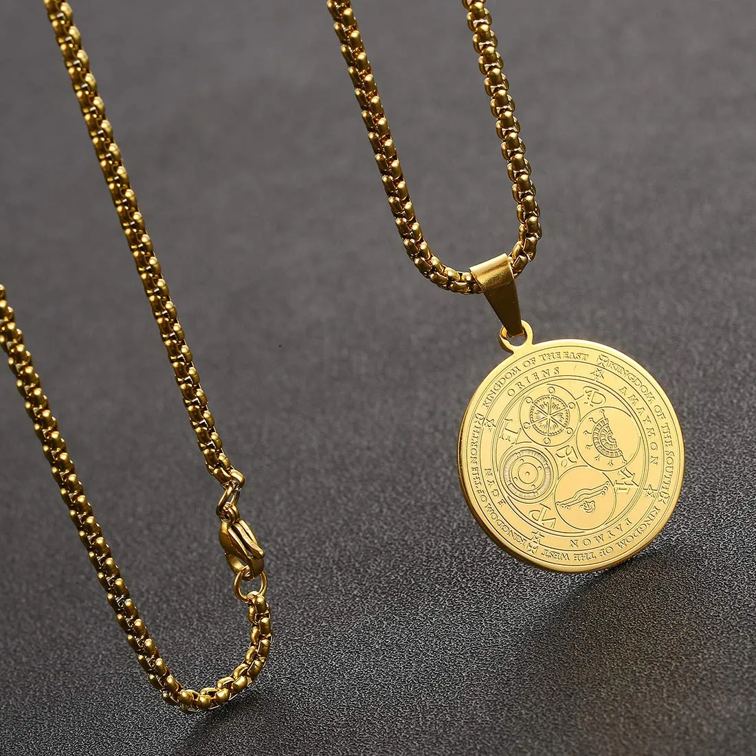 AFSTALR Arcangelo Collana 7 Arcangeli Ciondolo Arcangeli in Acciaio Inossidabile Sigil Talisman Pentagramma Ciondolo Amuleto Protezione Catena Gioielli Gioielli per Donna Uomo Or E - immagine 4