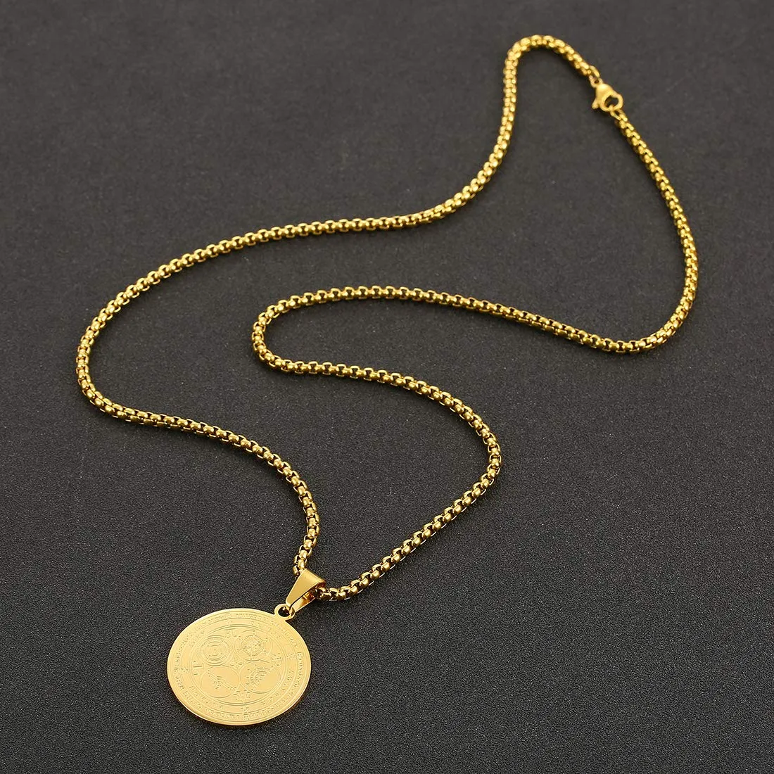 AFSTALR Arcangelo Collana 7 Arcangeli Ciondolo Arcangeli in Acciaio Inossidabile Sigil Talisman Pentagramma Ciondolo Amuleto Protezione Catena Gioielli Gioielli per Donna Uomo Or E - immagine 5