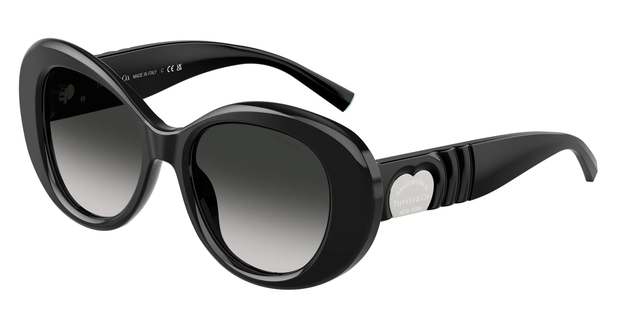 Tiffany TF4228 80013C Occhiali da sole Acetato Nero Grigio Rotonda Normale Sfumato - immagine 1
