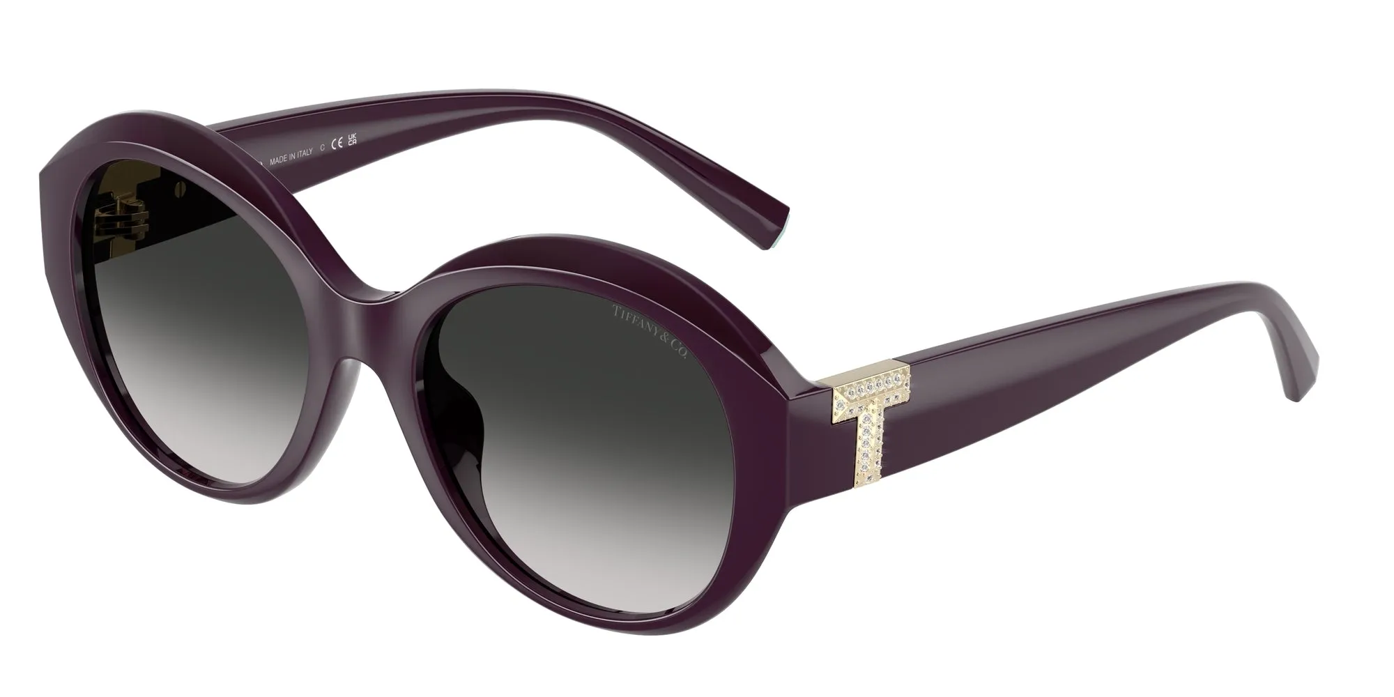 Tiffany TF4227BU 84273C Occhiali da sole Iniettato Nero Grigio Rotonda Normale Sfumato - immagine 1