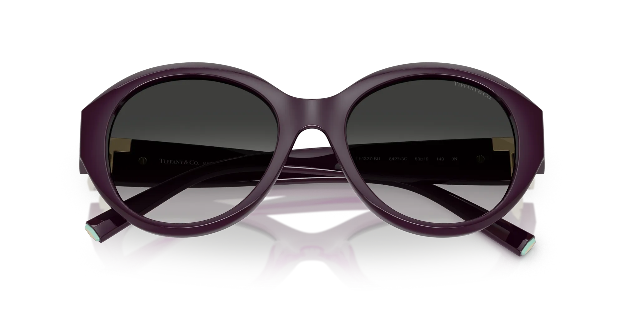 Tiffany TF4227BU 84273C Occhiali da sole Iniettato Nero Grigio Rotonda Normale Sfumato - immagine 2
