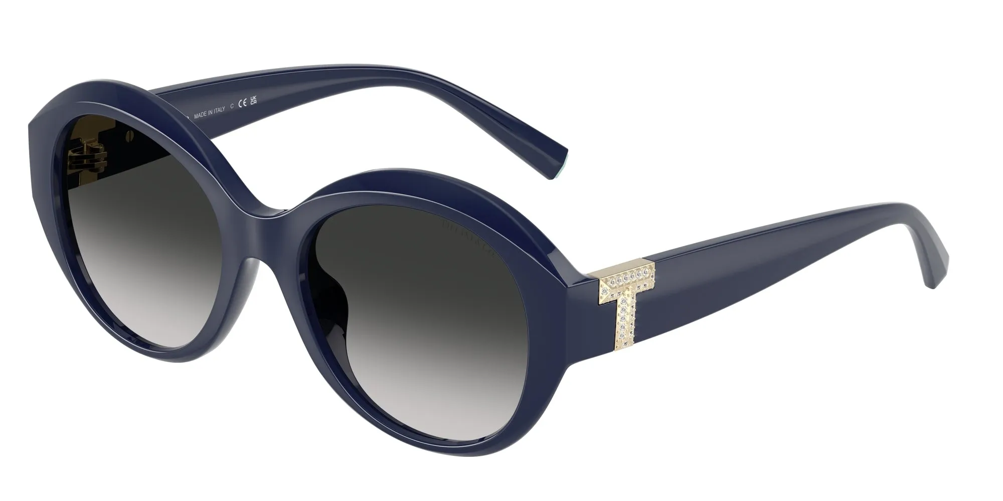 Tiffany TF4227BU 83963C Occhiali da sole Iniettato Blu Grigio Rotonda Normale Sfumato - immagine 1