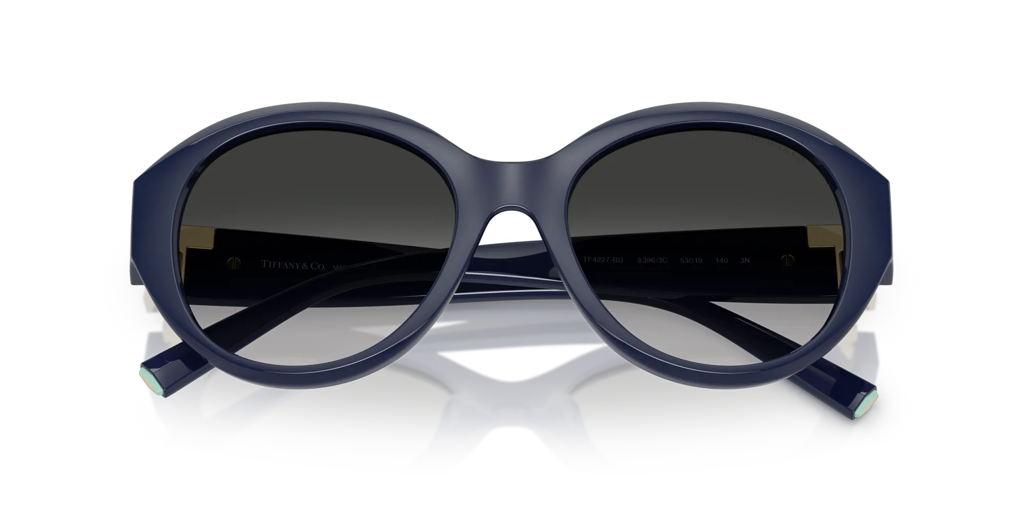 Tiffany TF4227BU 83963C Occhiali da sole Iniettato Blu Grigio Rotonda Normale Sfumato - immagine 2