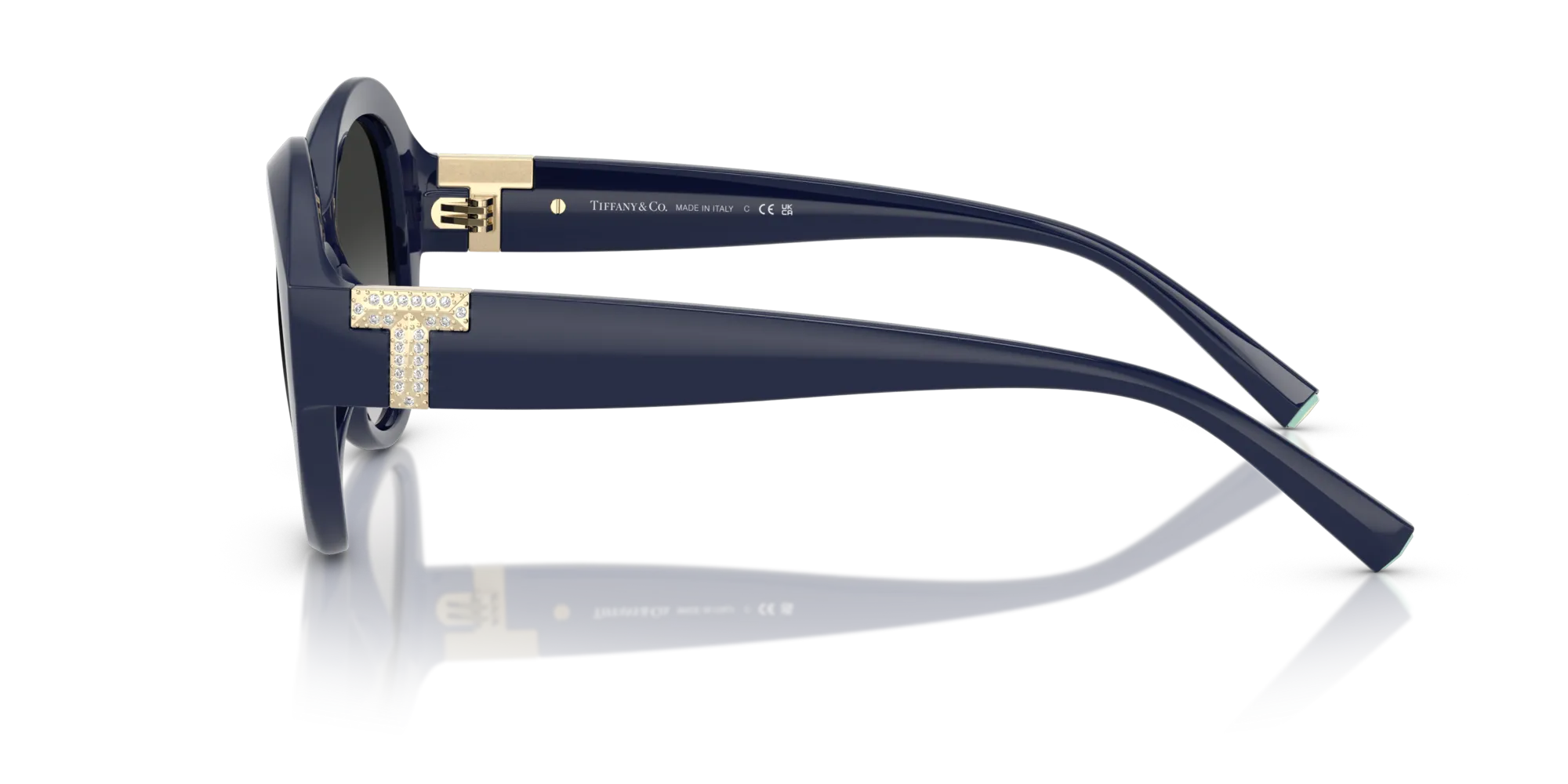 Tiffany TF4227BU 83963C Occhiali da sole Iniettato Blu Grigio Rotonda Normale Sfumato - immagine 4