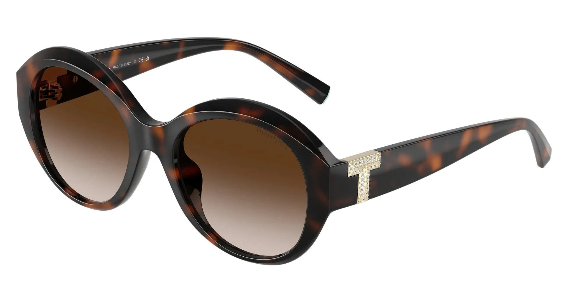 Tiffany TF4227BU 80153B Occhiali da sole Iniettato Tartaruga Marrone Rotonda Normale Sfumato - immagine 1