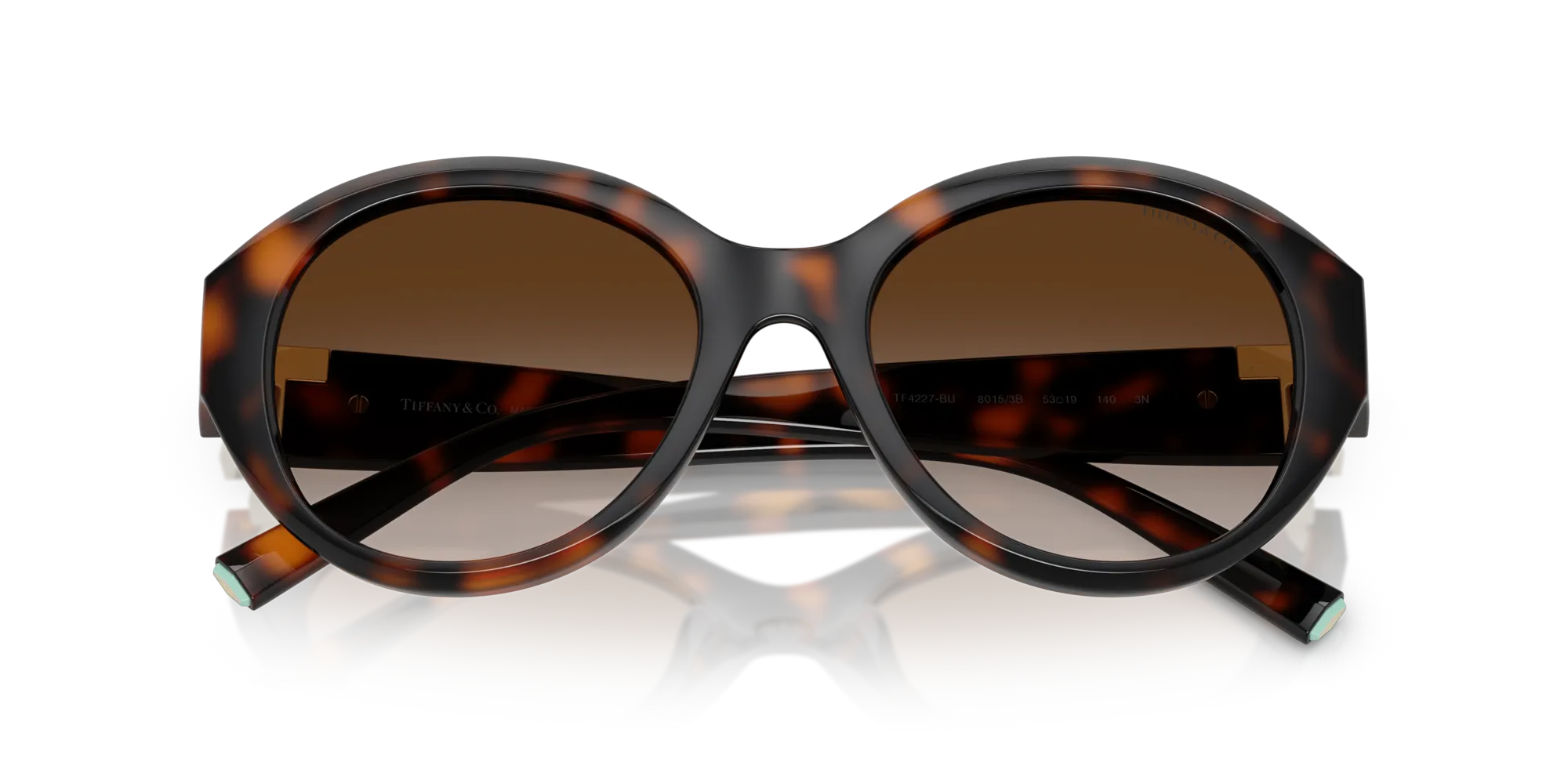 Tiffany TF4227BU 80153B Occhiali da sole Iniettato Tartaruga Marrone Rotonda Normale Sfumato - immagine 2