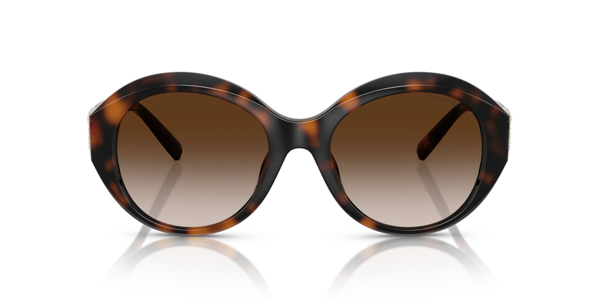 Tiffany TF4227BU 80153B Occhiali da sole Iniettato Tartaruga Marrone Rotonda Normale Sfumato - immagine 3