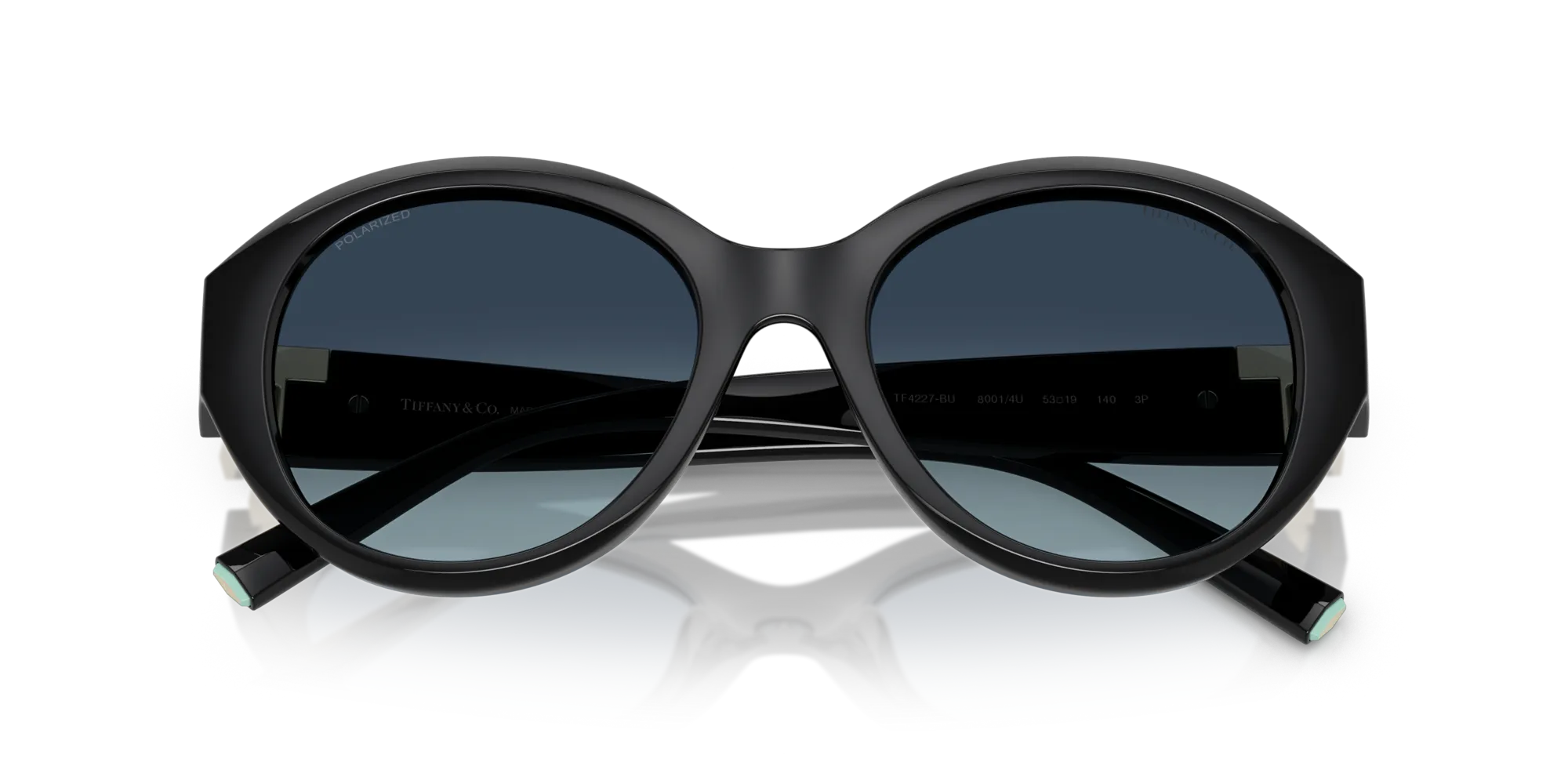 Tiffany TF4227BU 80014U Occhiali da sole Iniettato Nero Blu Rotonda Polarizzata Sfumato - immagine 2
