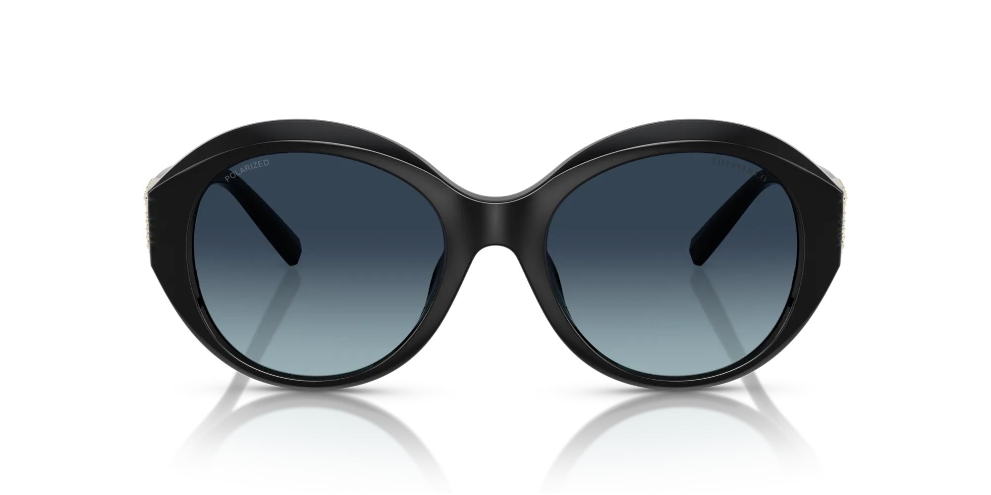 Tiffany TF4227BU 80014U Occhiali da sole Iniettato Nero Blu Rotonda Polarizzata Sfumato - immagine 3