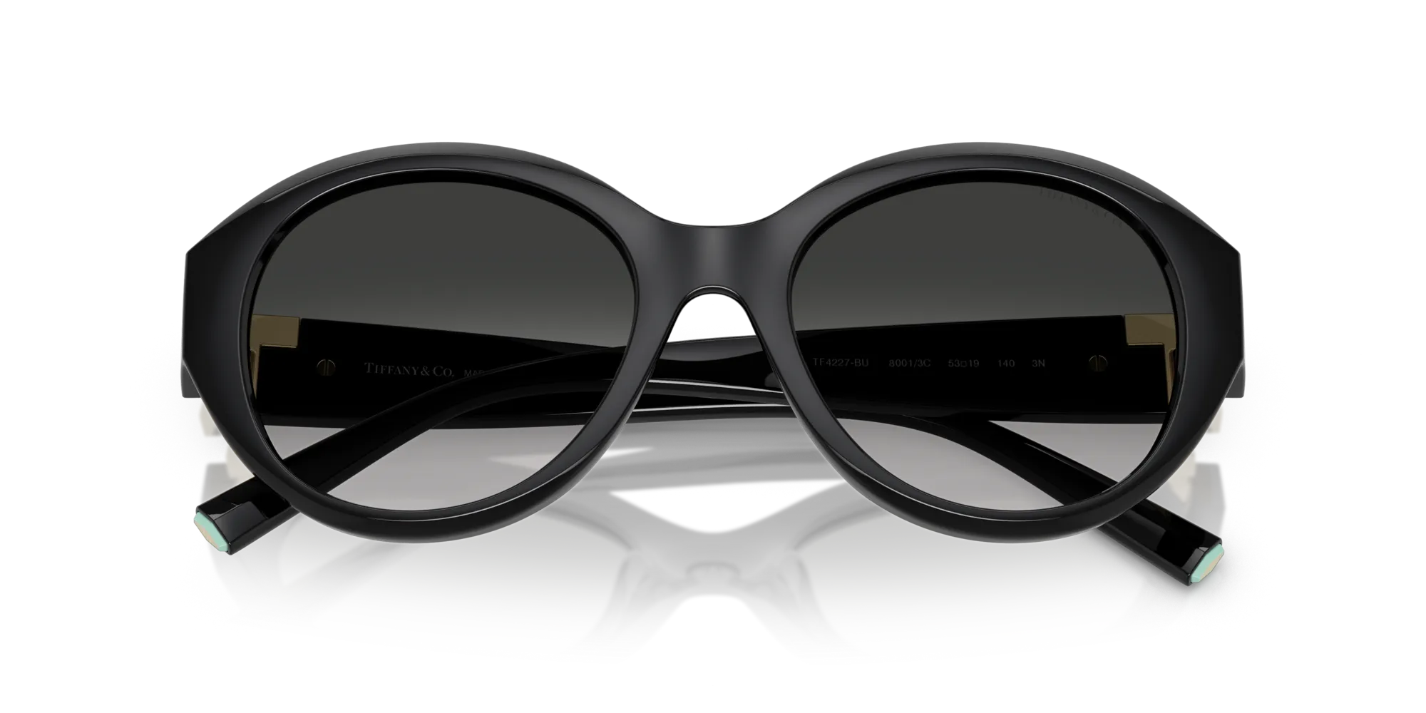 Tiffany TF4227BU 80013C Occhiali da sole Iniettato Nero Grigio Rotonda Normale Sfumato - immagine 2
