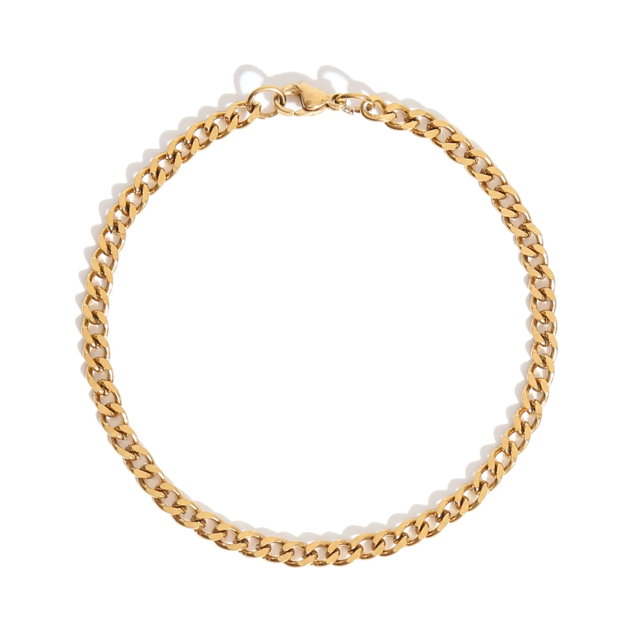 Made by Nami Bracciale Uomo Acciaio Inossidabile Catena Cuban Link Oro Argento 18-22cm - immagine 5