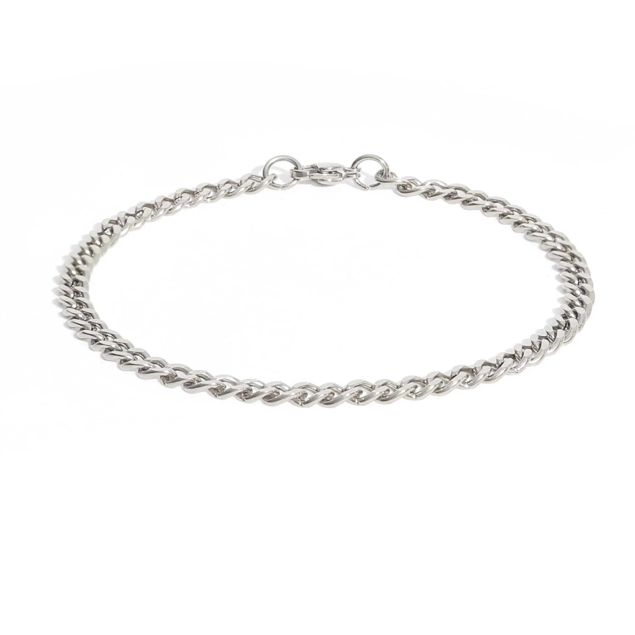 Made by Nami Bracciale Uomo Acciaio Inossidabile Catena Cubana 18-22cm Moschettone - immagine 1