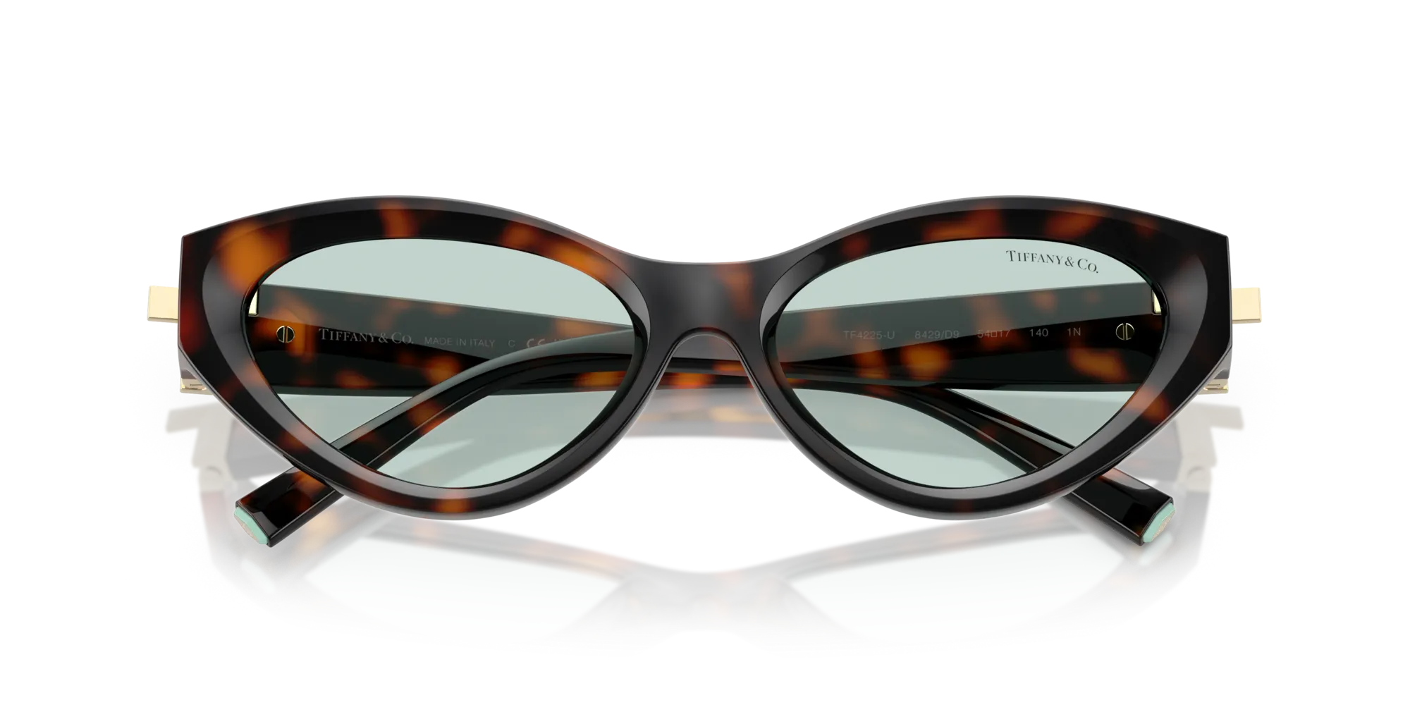 Tiffany TF4225U 8429D9 Occhiali da sole Iniettato Tartaruga Blu Rotonda Normale - immagine 2