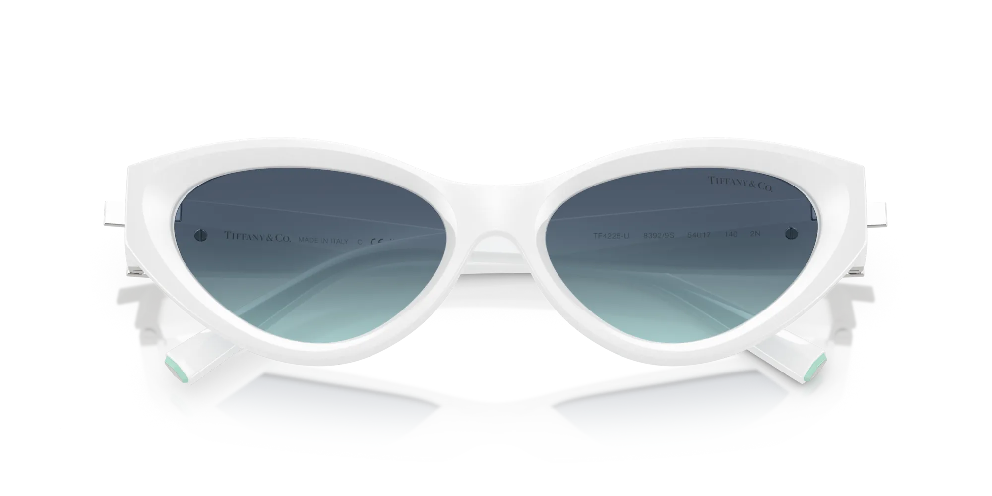 Tiffany TF4225U 83929S Occhiali da sole Iniettato Bianco Blu Rotonda Normale Sfumato - immagine 2