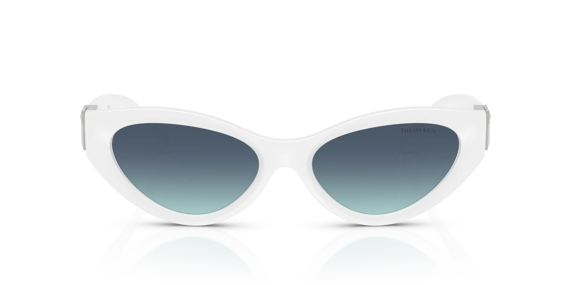 Tiffany TF4225U 83929S Occhiali da sole Iniettato Bianco Blu Rotonda Normale Sfumato - immagine 3