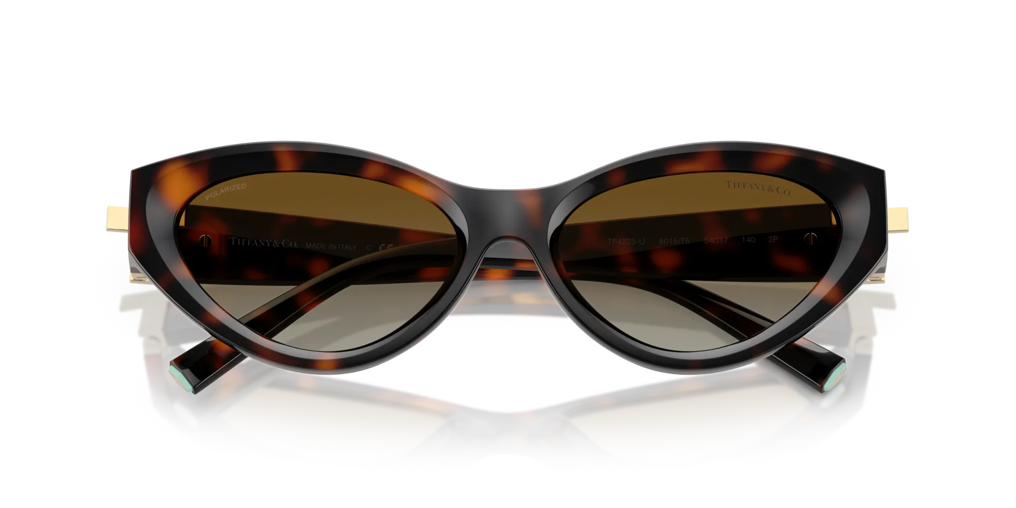 Tiffany TF4225U 8015T5 Occhiali da sole Iniettato Tartaruga Marrone Rotonda Polarizzata Sfumato - immagine 2