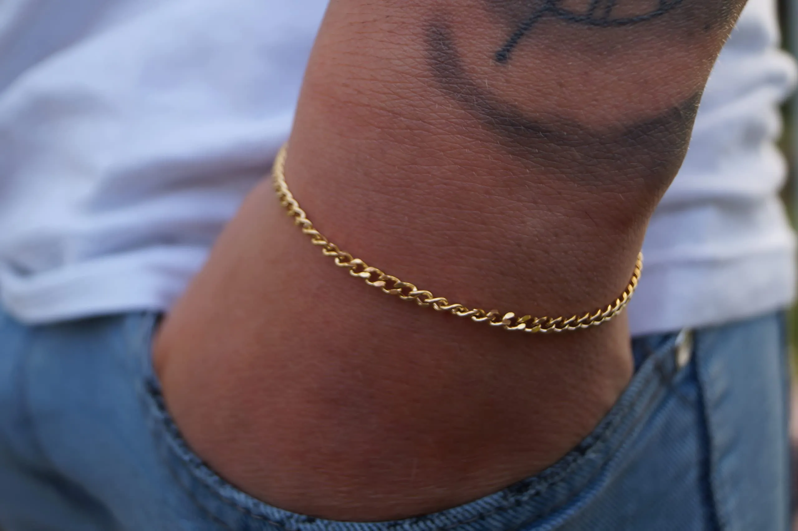 Made by Nami Bracciale Uomo Acciaio Inossidabile Oro Cuban Link 4mm 21cm - immagine 2