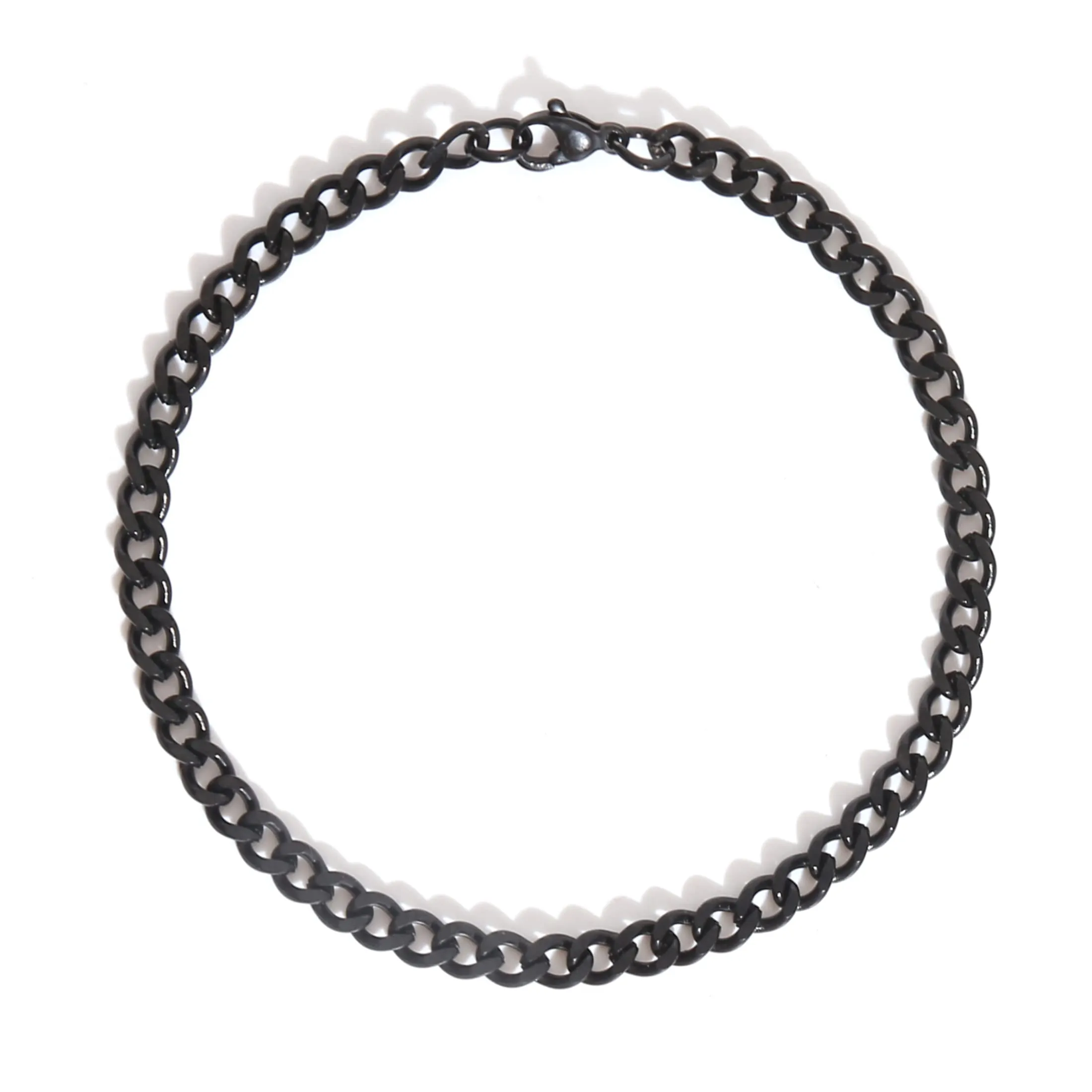 Made by Nami Bracciale Uomo Acciaio Inossidabile Cuban Link Nero Argento 18-22cm - immagine 2