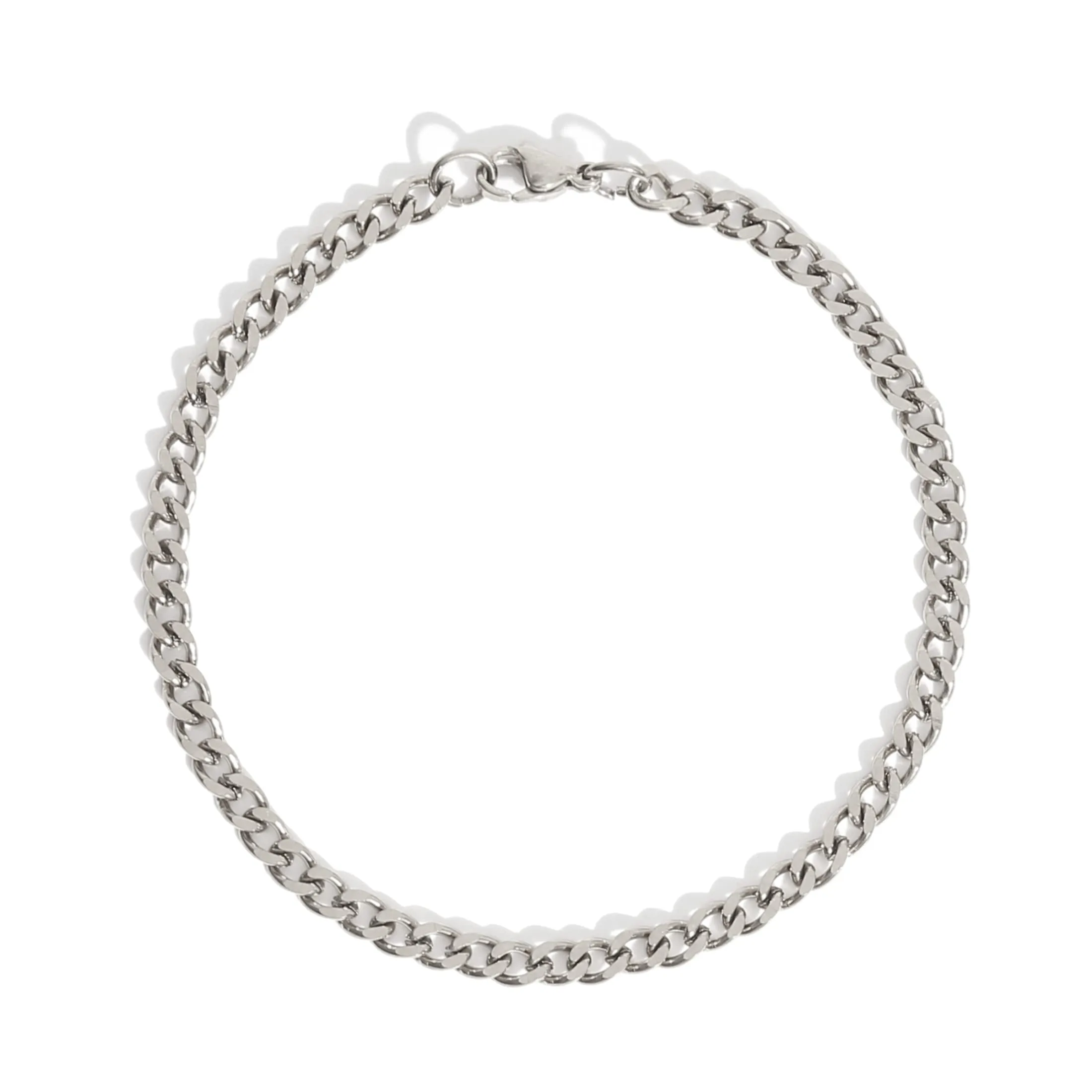 Made by Nami Bracciale Uomo Acciaio Inossidabile 4mm Chiusura Moschettone Argento 18-21cm - immagine 8