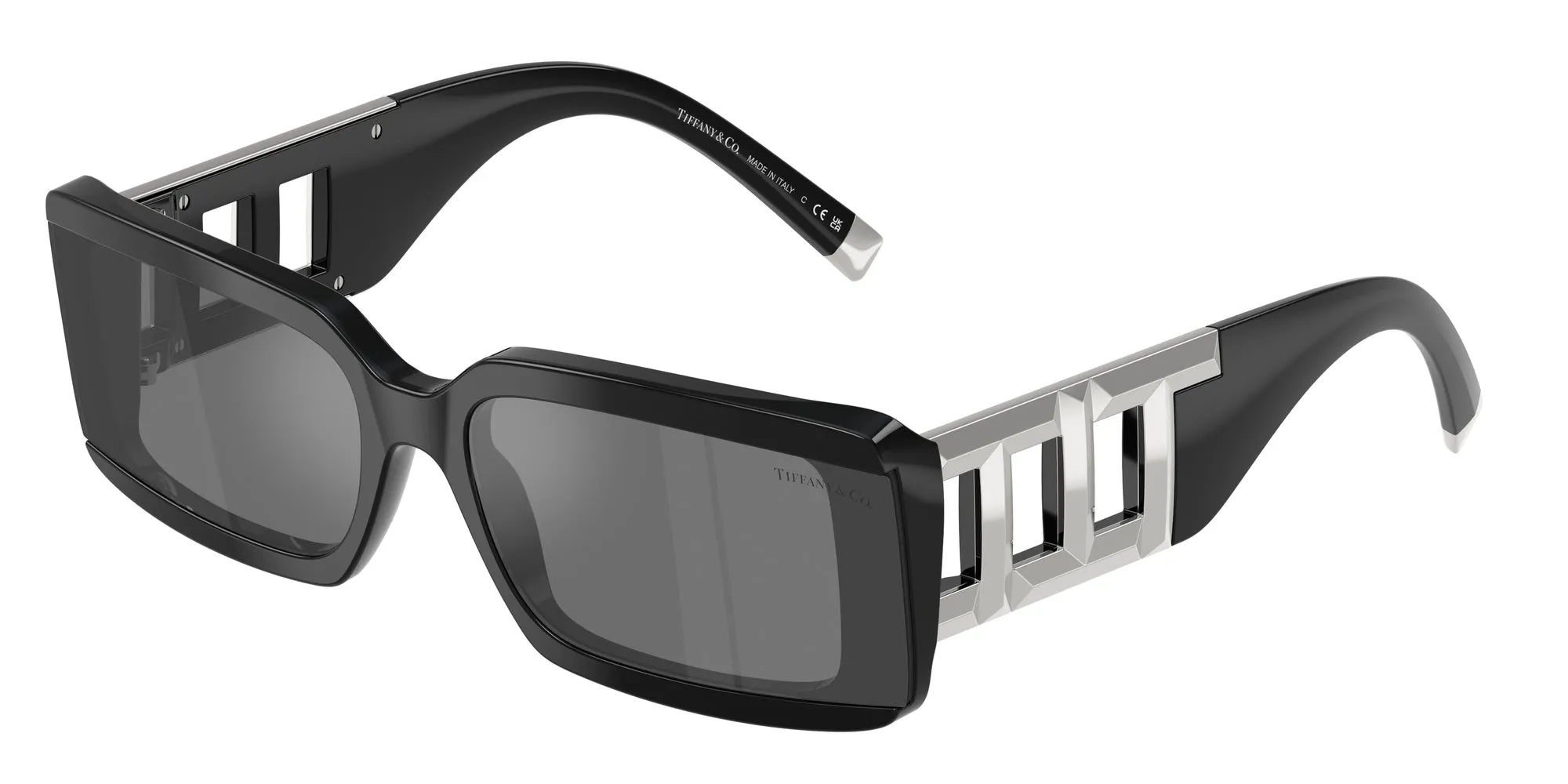Tiffany TF4197 84306G Occhiali da sole Acetato Nero Grigio Squadrata Specchiate - immagine 1