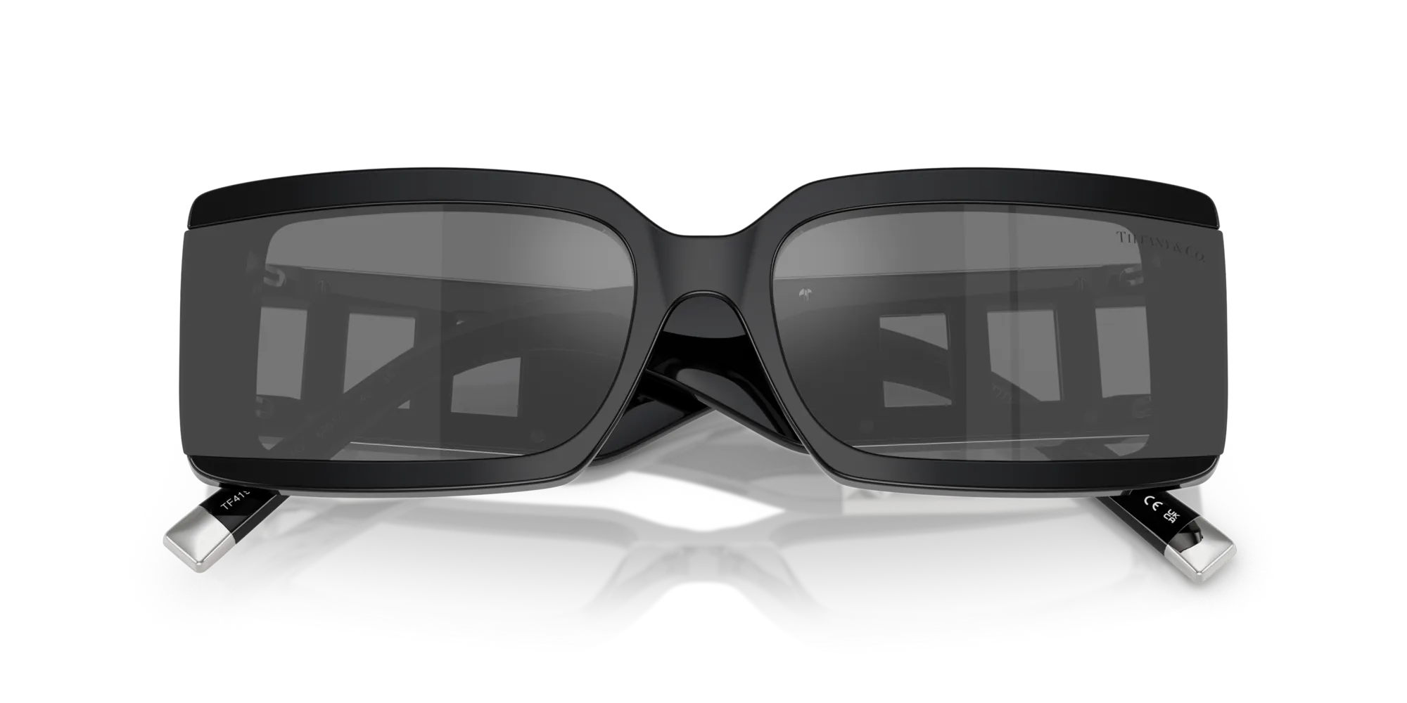 Tiffany TF4197 84306G Occhiali da sole Acetato Nero Grigio Squadrata Specchiate - immagine 2