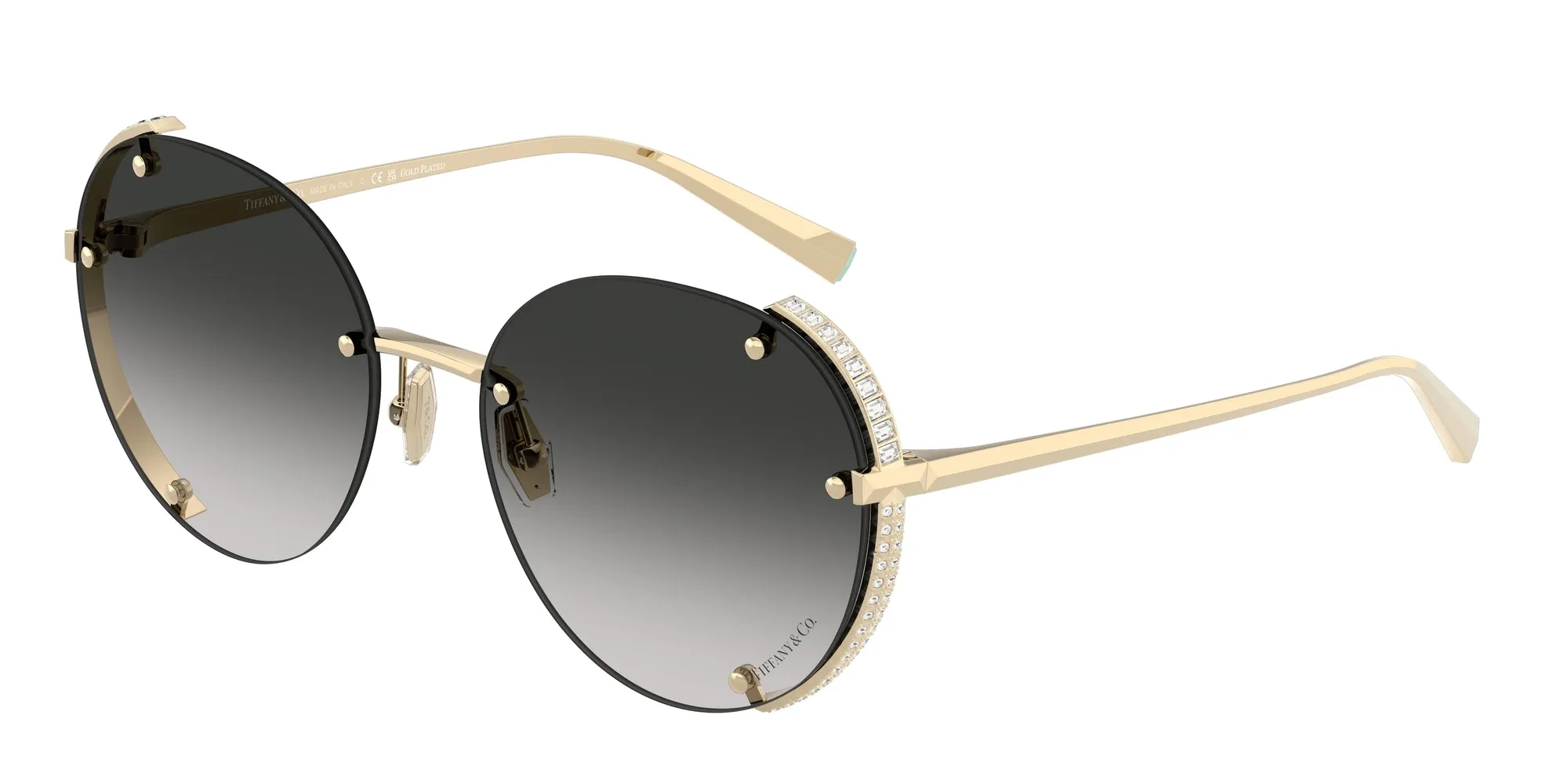 Tiffany TF3110KB 62203C Occhiali da sole Metallo Oro Grigio Rotonda Normale Sfumato - immagine 1