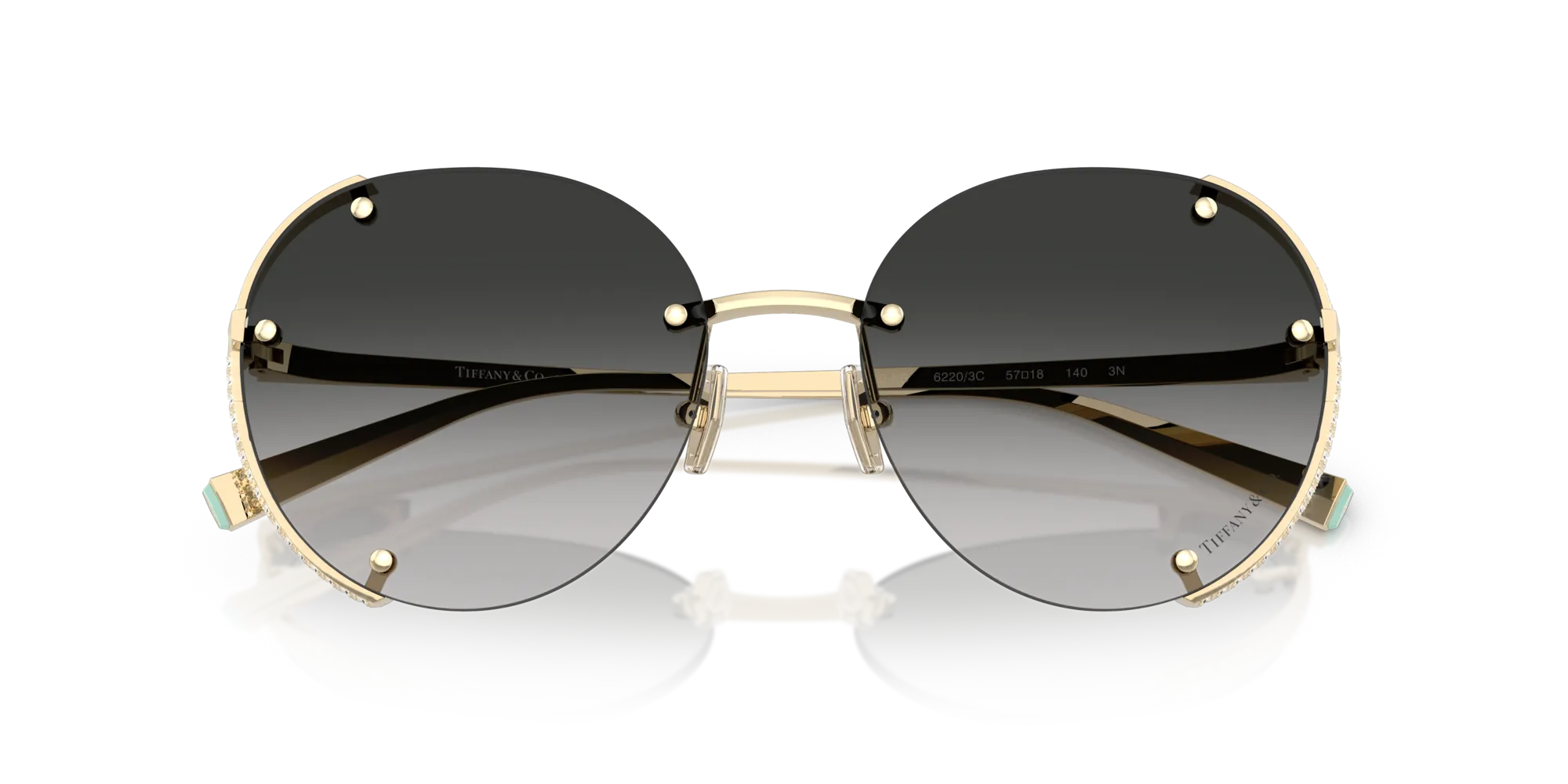 Tiffany TF3110KB 62203C Occhiali da sole Metallo Oro Grigio Rotonda Normale Sfumato - immagine 2