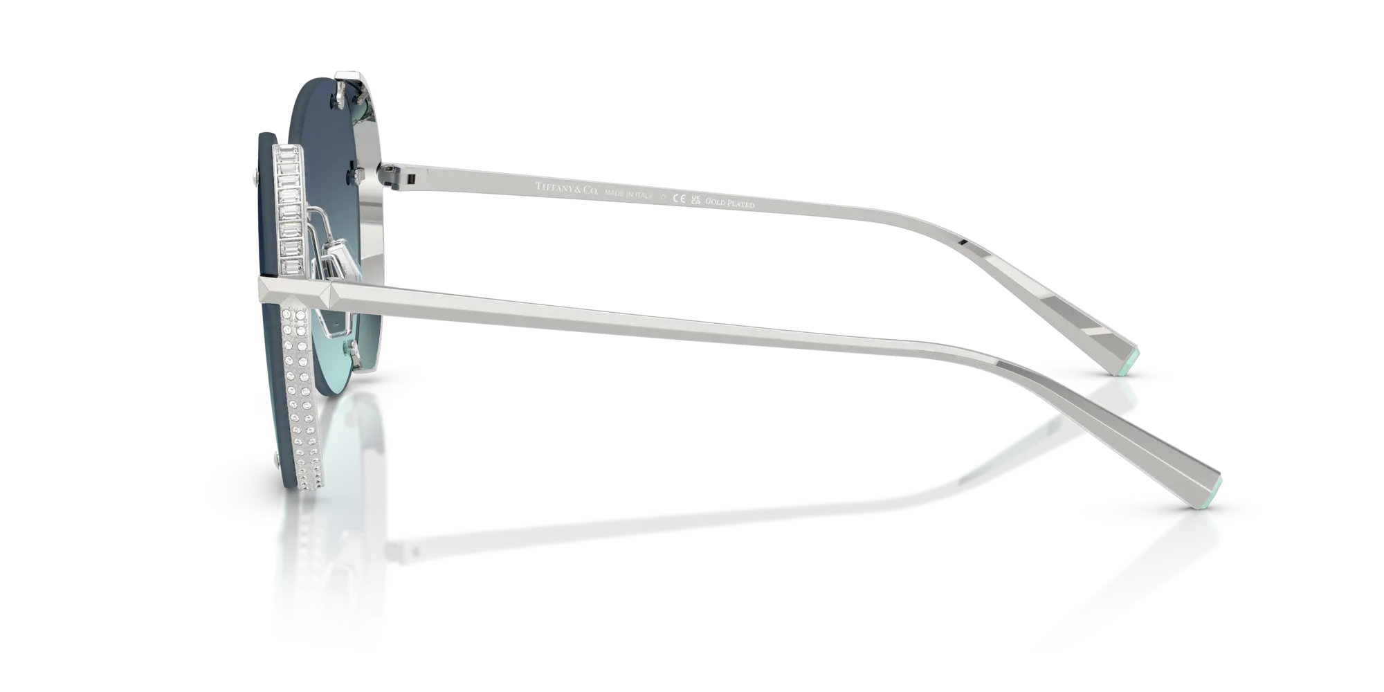 Tiffany TF3110KB 62139S Occhiali da sole Metallo Argento Blu Rotonda Normale Sfumato - immagine 4
