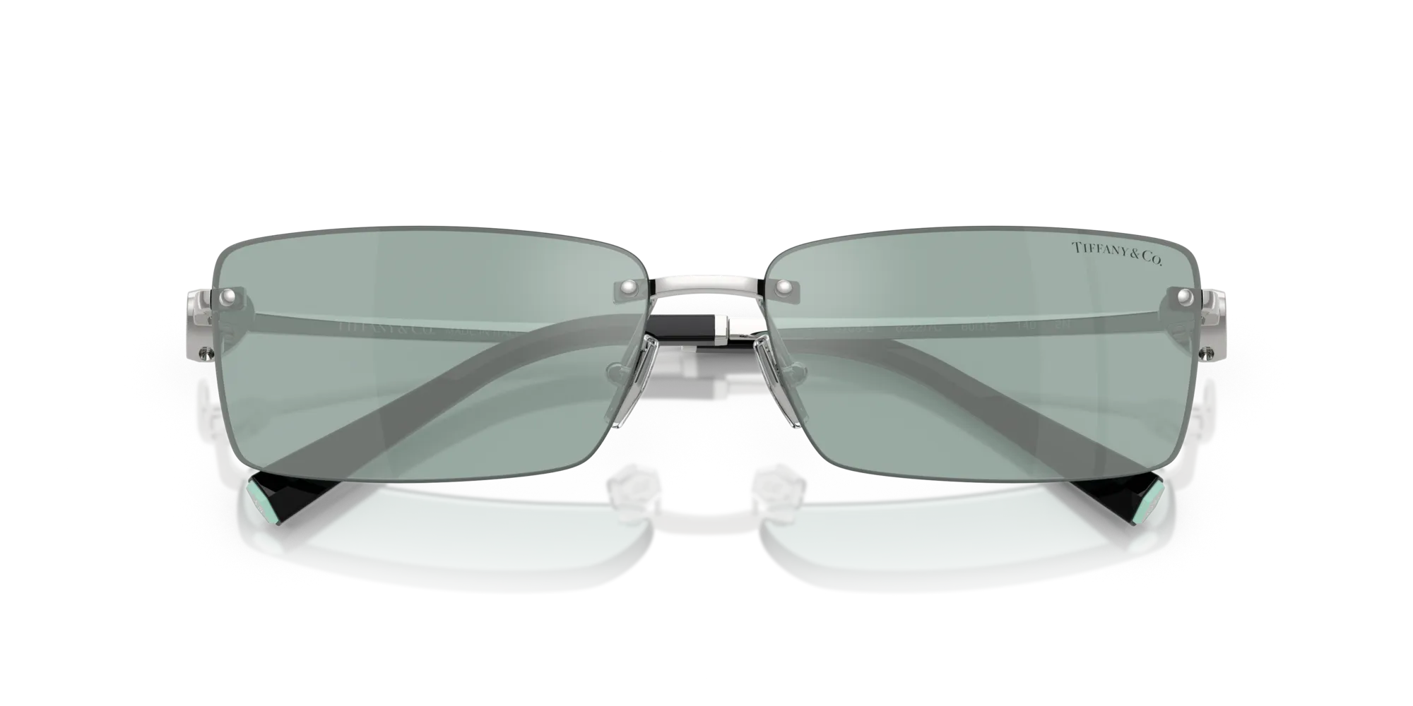 Tiffany TF3108B 62227C Occhiali da sole Metallo Argento Azzurro Squadrata Specchiate - immagine 2