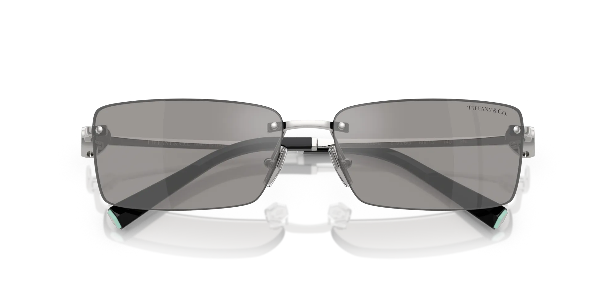 Tiffany TF3108B 61956G Occhiali da sole Metallo Argento Grigio Squadrata Specchiate - immagine 2