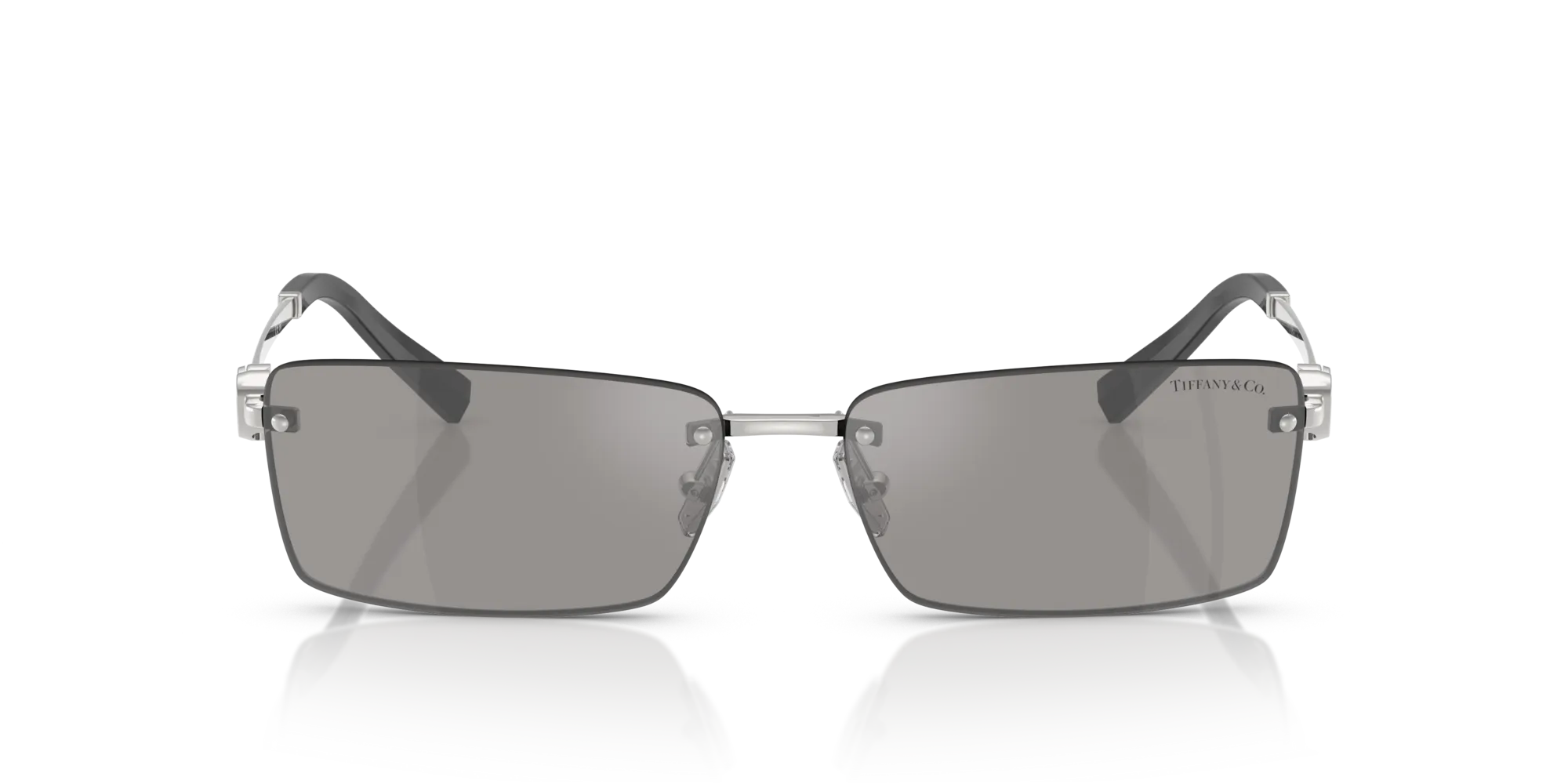 Tiffany TF3108B 61956G Occhiali da sole Metallo Argento Grigio Squadrata Specchiate - immagine 3