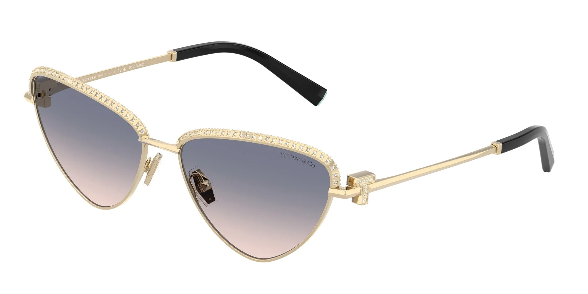 Tiffany TF3107KB 622116 Occhiali da sole Metallo Oro Marrone Geometrica Normale Sfumato - immagine 1