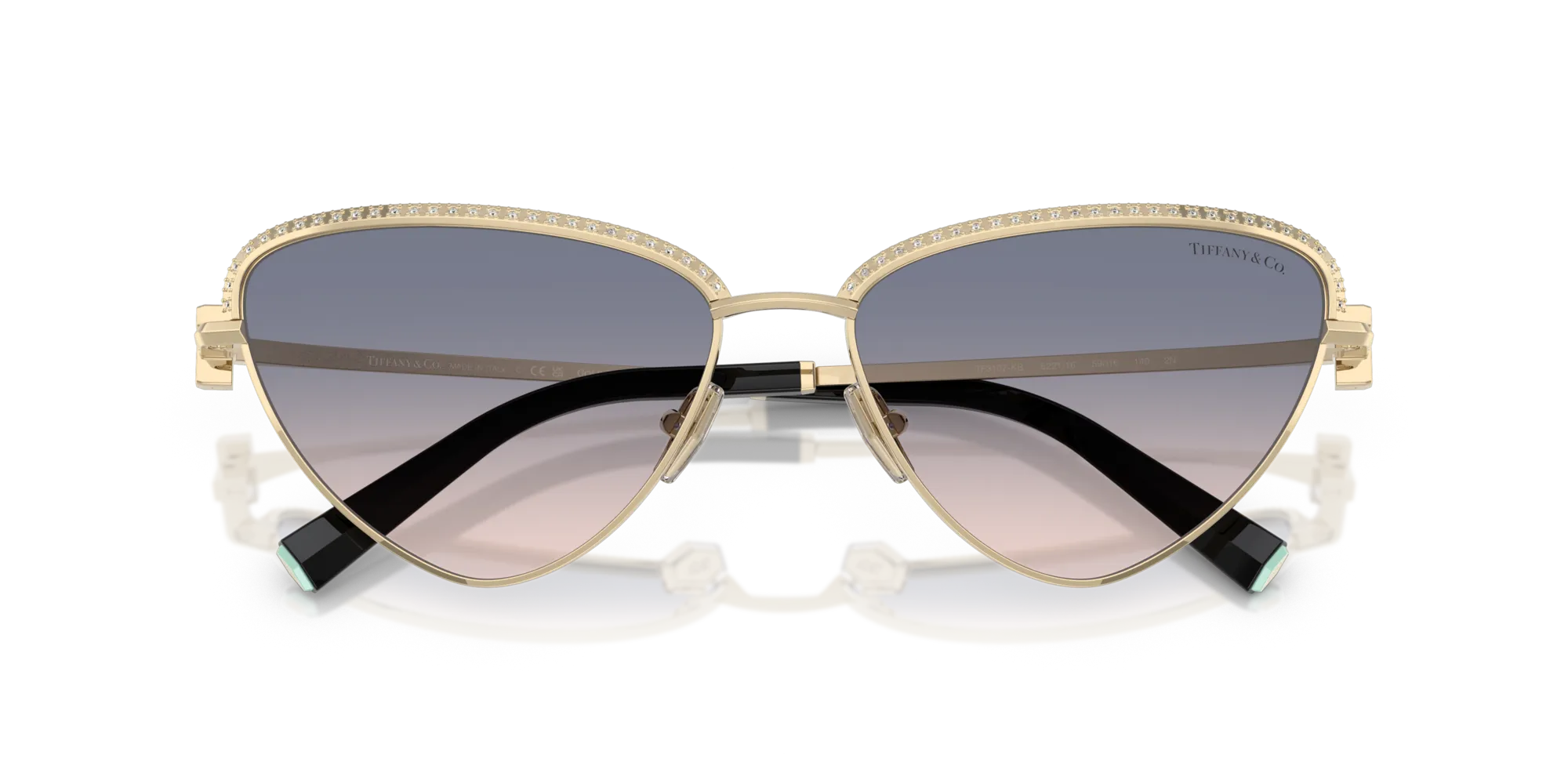 Tiffany TF3107KB 622116 Occhiali da sole Metallo Oro Marrone Geometrica Normale Sfumato - immagine 2