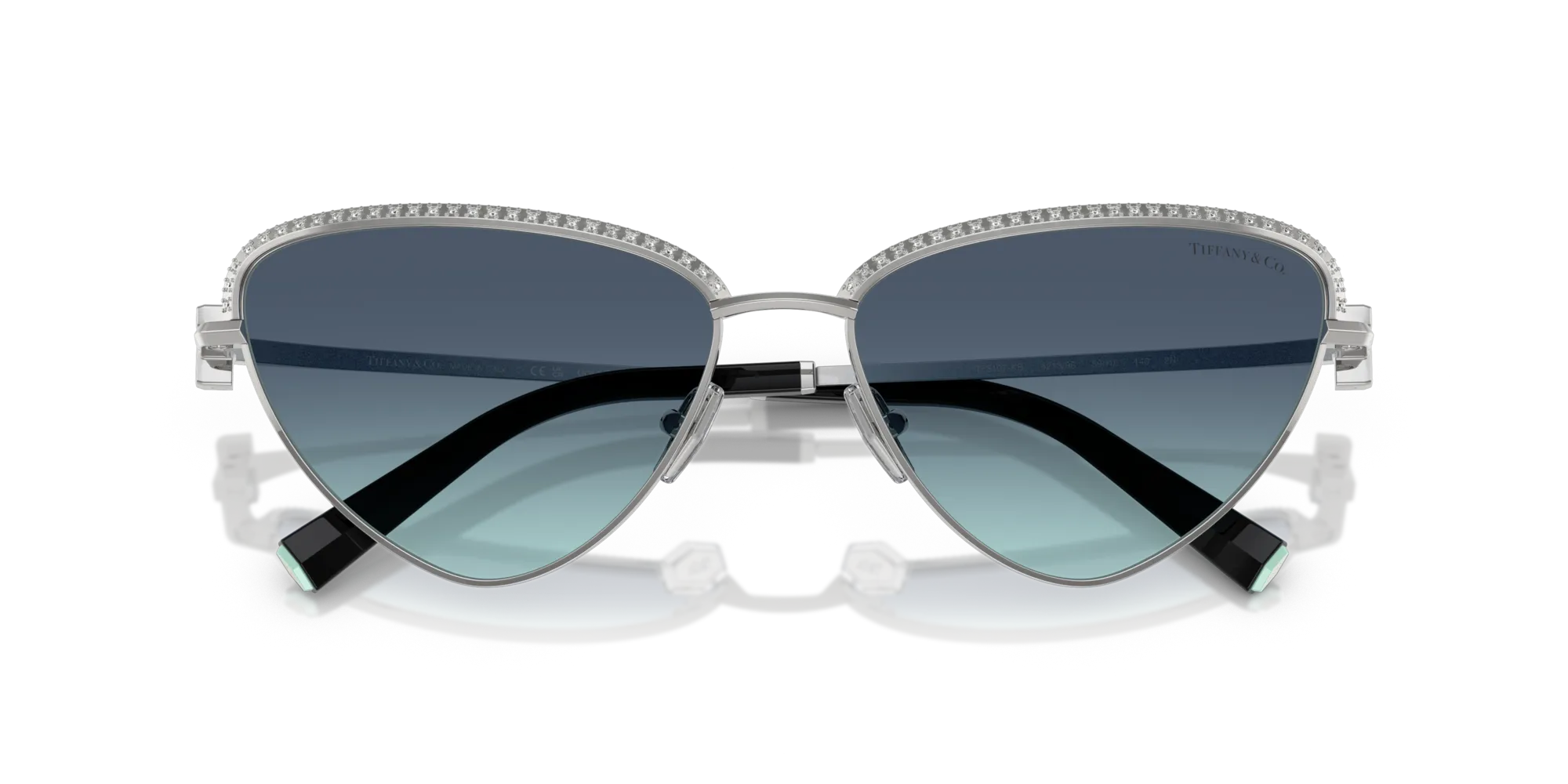 Tiffany TF3107KB 62139S Occhiali da sole Metallo Argento Blu Geometrica Normale Sfumato - immagine 2