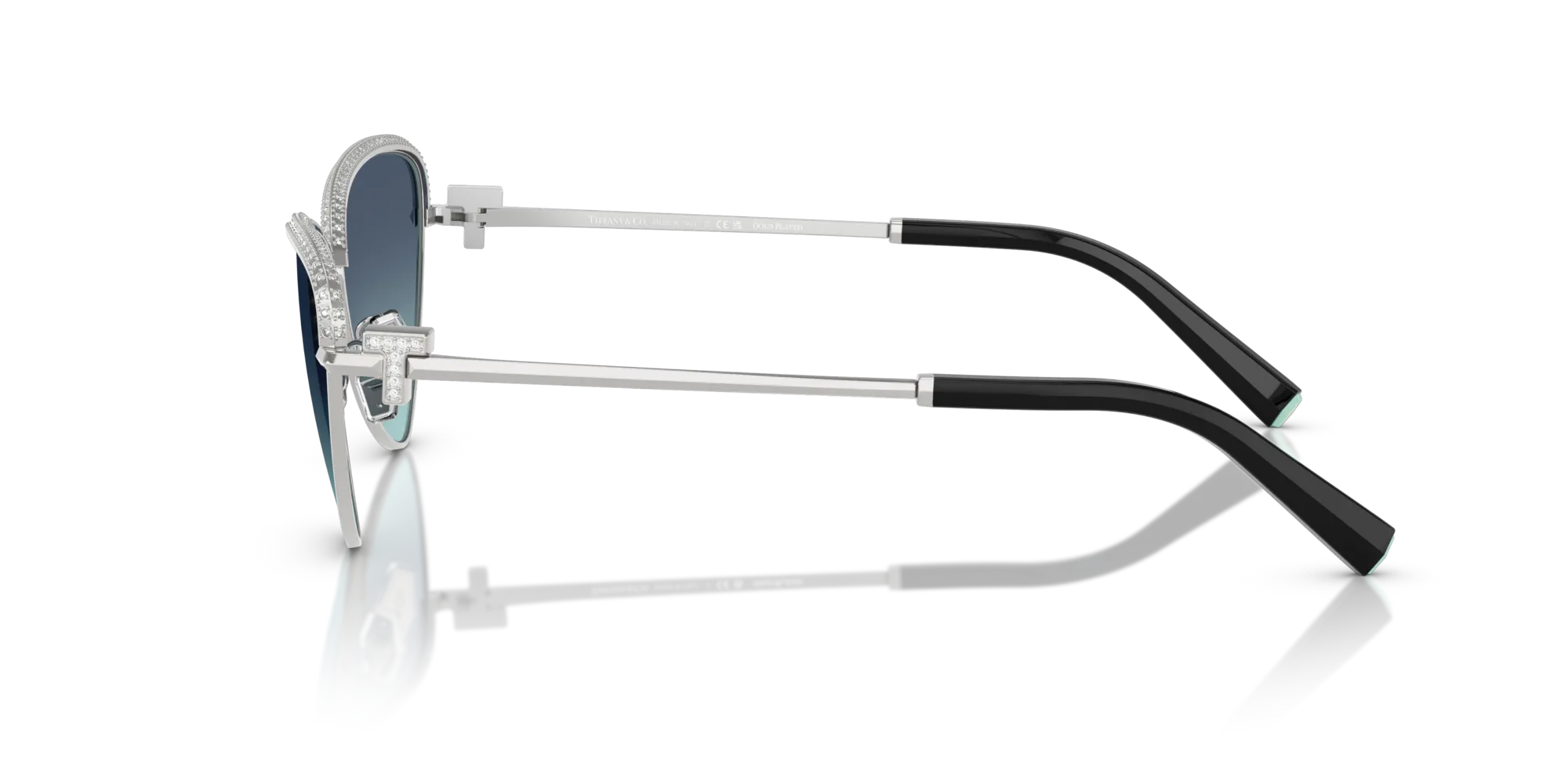 Tiffany TF3107KB 62139S Occhiali da sole Metallo Argento Blu Geometrica Normale Sfumato - immagine 4