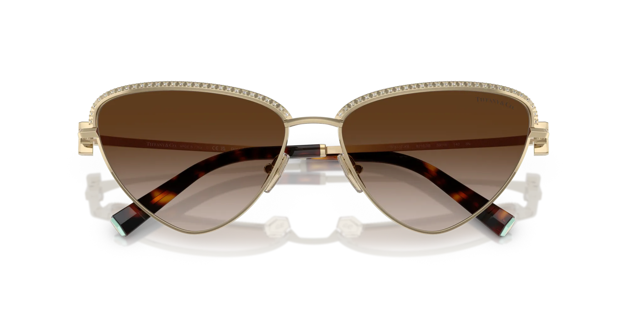 Tiffany TF3107KB 62123B Occhiali da sole Metallo Oro Marrone Geometrica Normale Sfumato - immagine 2