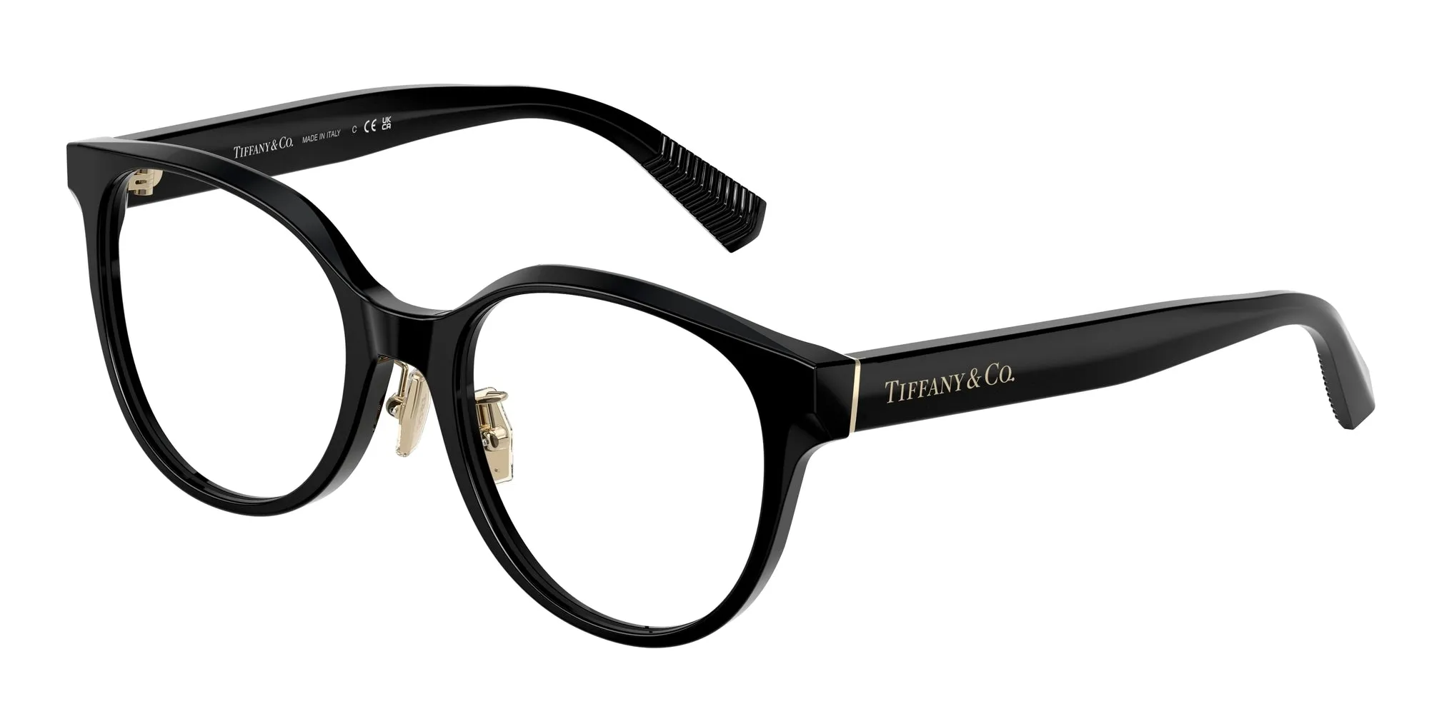 Tiffany TF2264D 8001 Montature da vista Acetato Nero Rotonda Normale - immagine 1