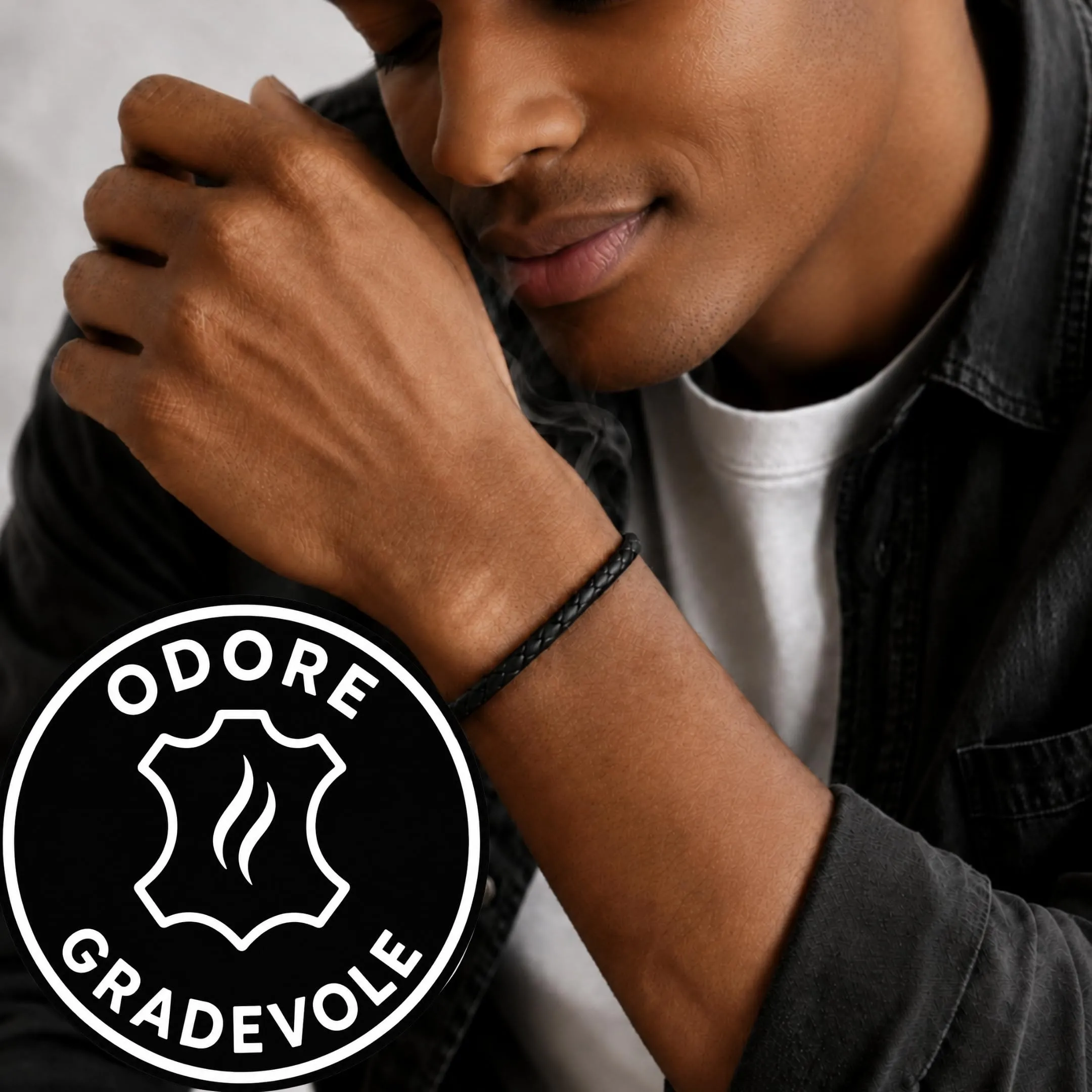 Simaru Bracciale in Pelle Intrecciata: Elegante Motivo con Pelle di Alta Qualità, Prodotto in Germania, Chiusura a Baionetta in Acciaio Inox, Adatto a Uomo e Donna - immagine 6