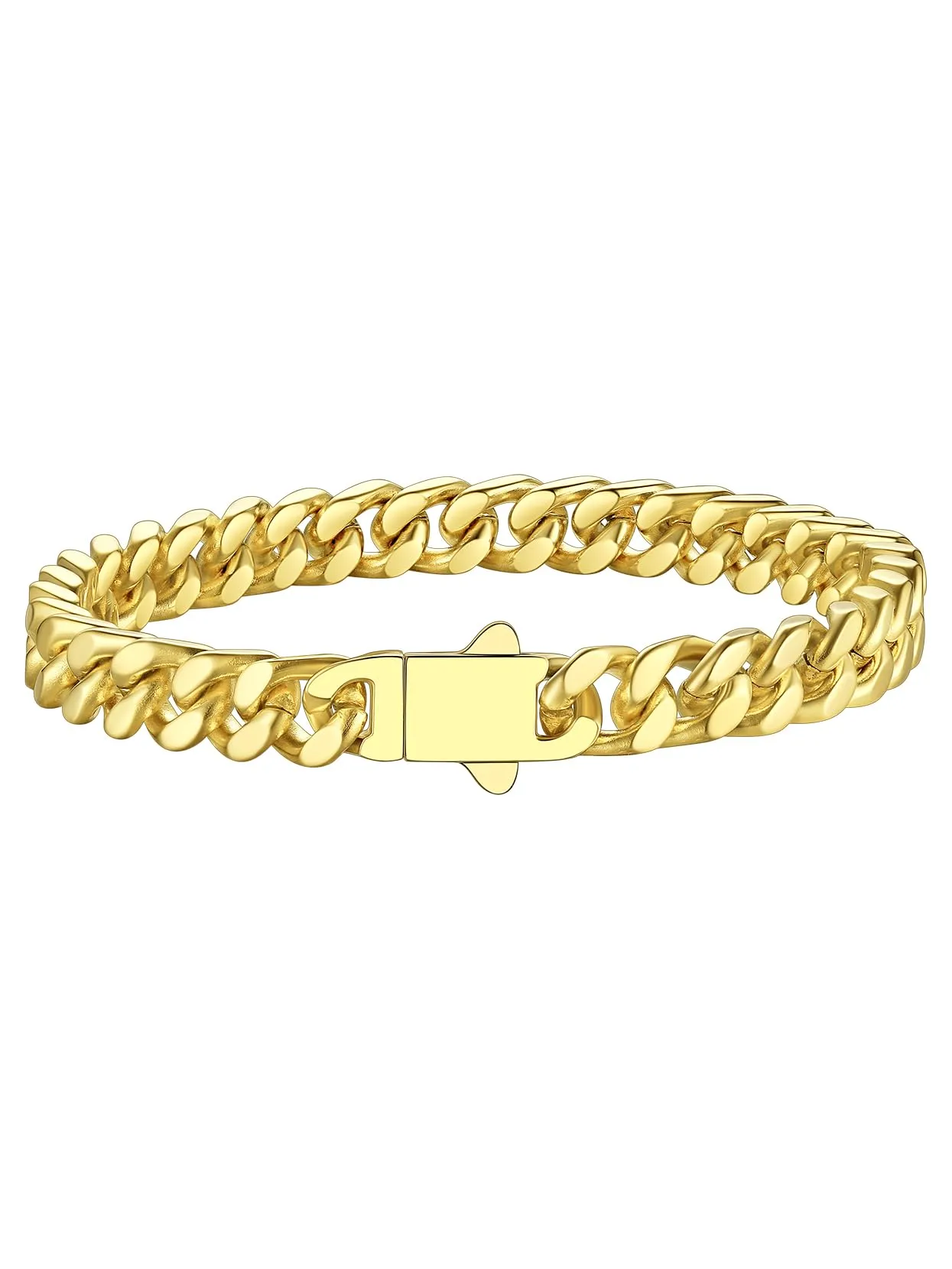 Richsteel Bracciale Uomo Catena Cubana Larghezza 5/7/9/12 MM Accaio Inossidabile 316L Impermeabile Antiallergico Comoda Fibbia di Collegamento 19/21/23 CM Regalo Rgazzo Padre Compleanno - immagine 1