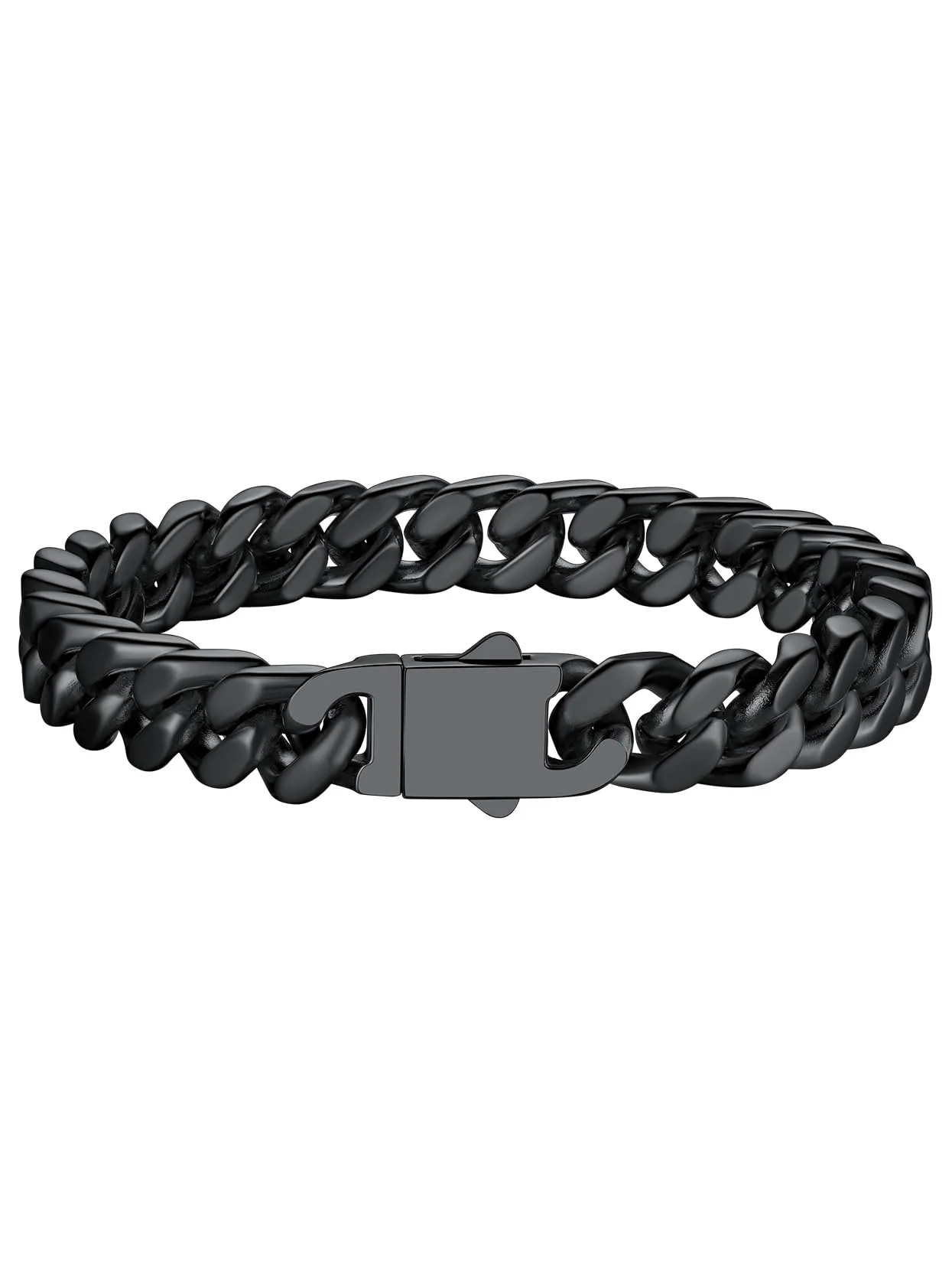 Richsteel Braccialetto a catena a maglie cubane di qualità Miami per uomini e donne, in acciaio inox, larghezza 5/7/9/12 mm, confezione regalo - immagine 1