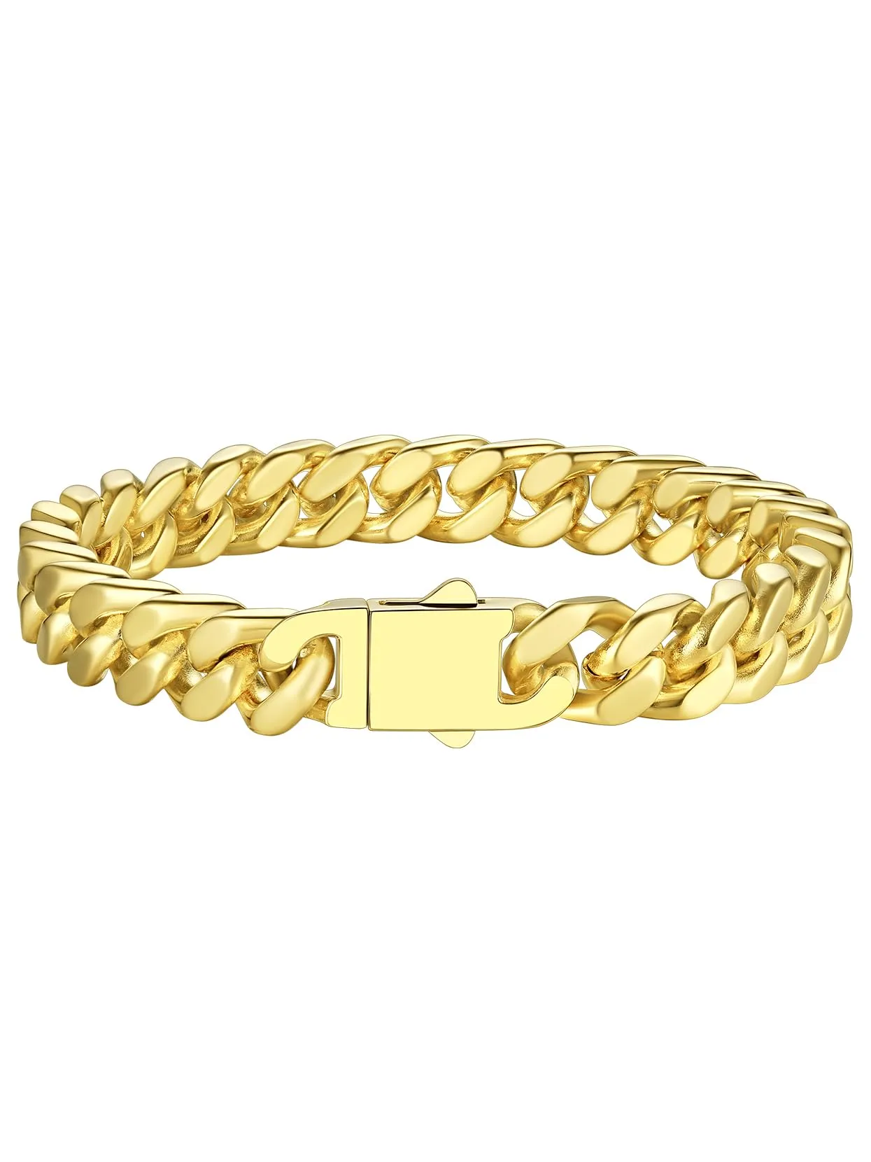 Richsteel Bracciale Uomo Catena Cubana Larghezza 5/7/9/12 MM Accaio Inossidabile 316L Impermeabile Antiallergico Comoda Fibbia di Collegamento 19/21/23 CM Regalo Rgazzo Padre Compleanno - immagine 1