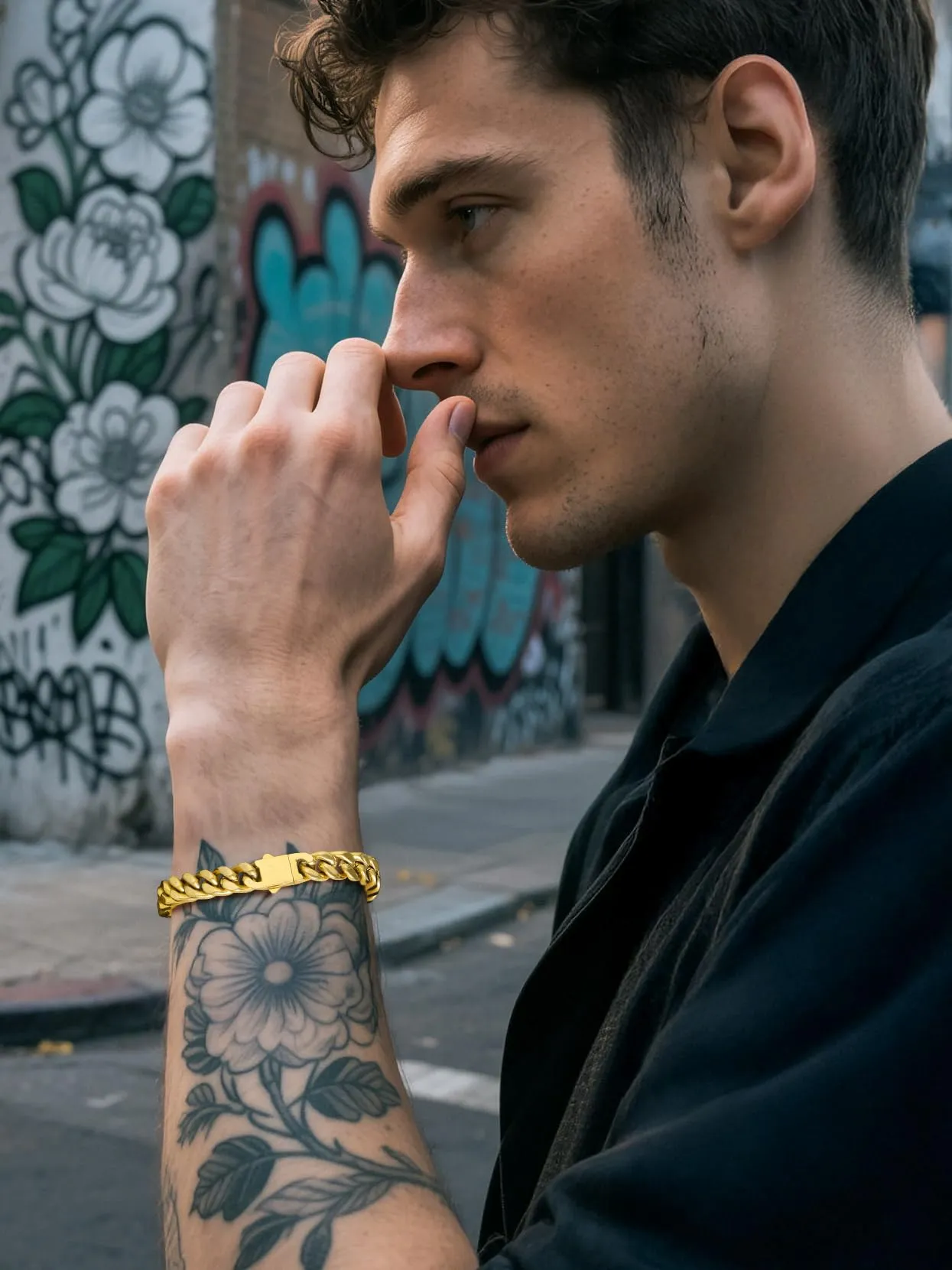 Richsteel Bracciale Uomo Catena Cubana Larghezza 5/7/9/12 MM Accaio Inossidabile 316L Impermeabile Antiallergico Comoda Fibbia di Collegamento 19/21/23 CM Regalo Rgazzo Padre Compleanno - immagine 4
