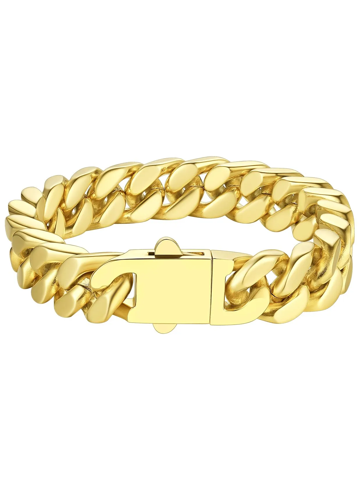 Richsteel Bracciale Uomo Catena Cubana Larghezza 5/7/9/12 MM Accaio Inossidabile 316L Impermeabile Antiallergico Comoda Fibbia di Collegamento 19/21/23 CM Regalo Rgazzo Padre Compleanno - immagine 1