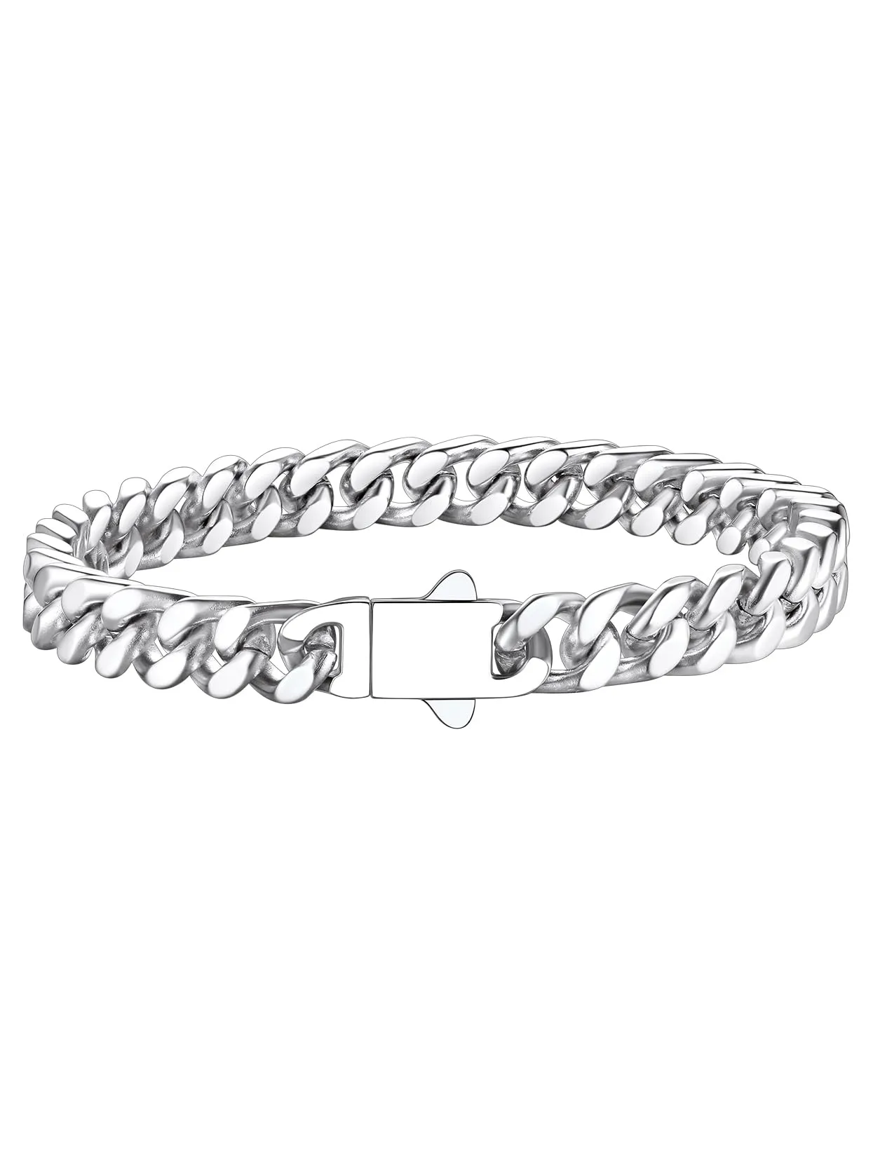 Richsteel Braccialetto a catena a maglie cubane di qualità Miami per uomini e donne, in acciaio inox, larghezza 5/7/9/12 mm, confezione regalo - immagine 1