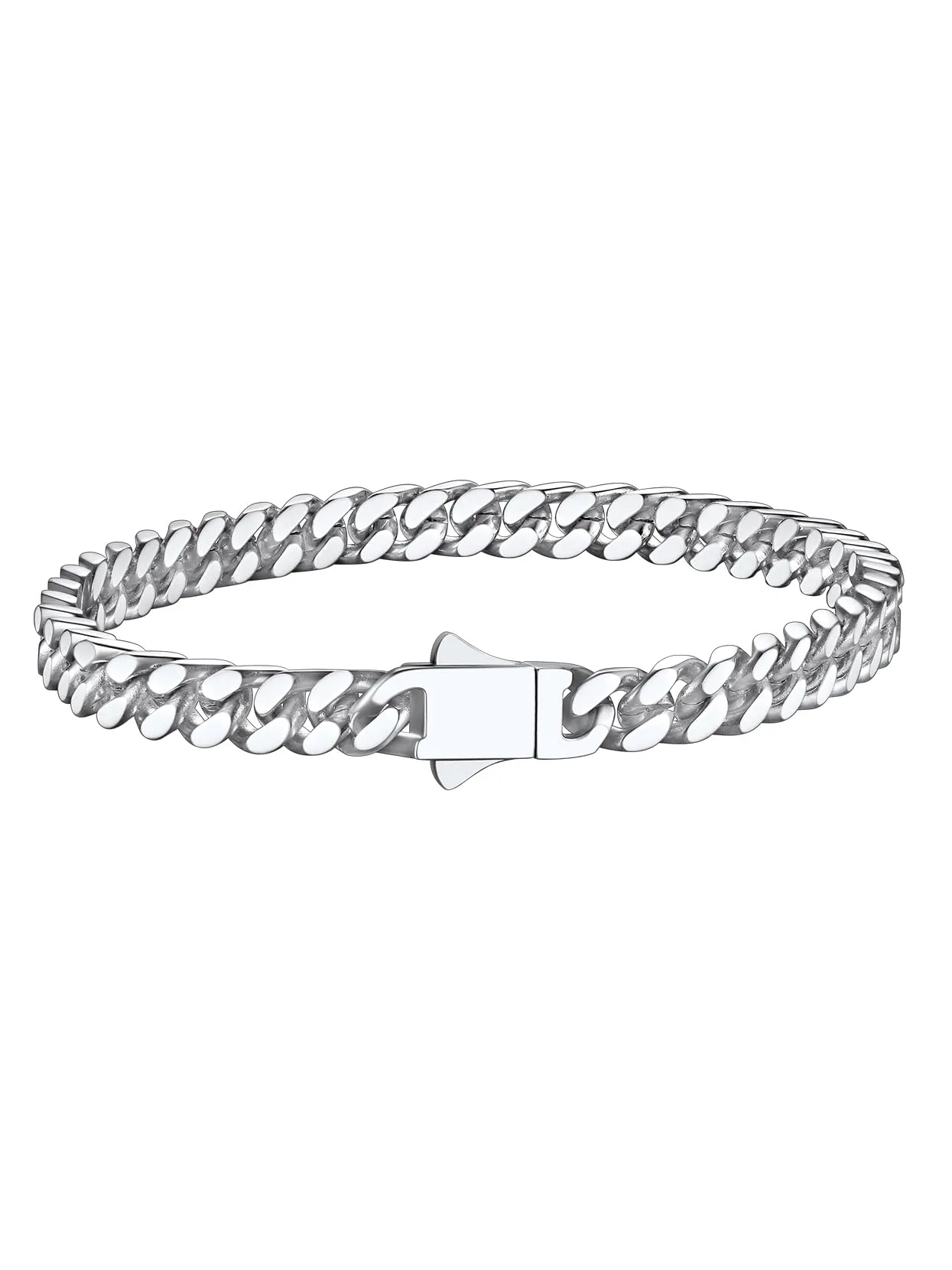 Richsteel Braccialetto a catena a maglie cubane di qualità Miami per uomini e donne, in acciaio inox, larghezza 5/7/9/12 mm, confezione regalo - immagine 1
