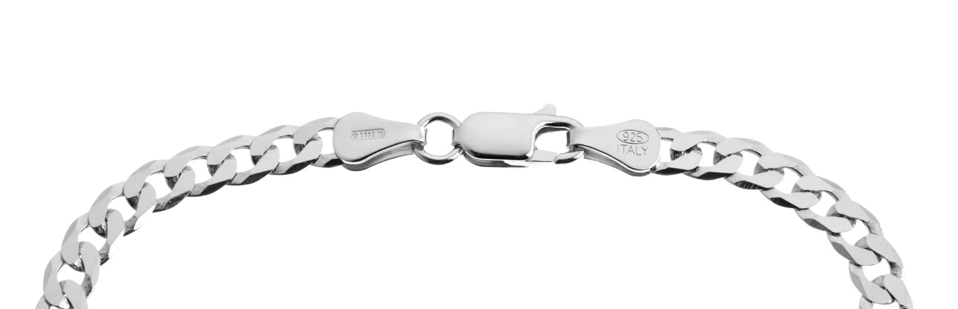 QUADRI - Elegante Bracciale in Argento 925 con Catena 7 mm Modello Cubano Diamanto per Uomo Donna - lunghezza 19 cm - Made in Italy certificato - immagine 2